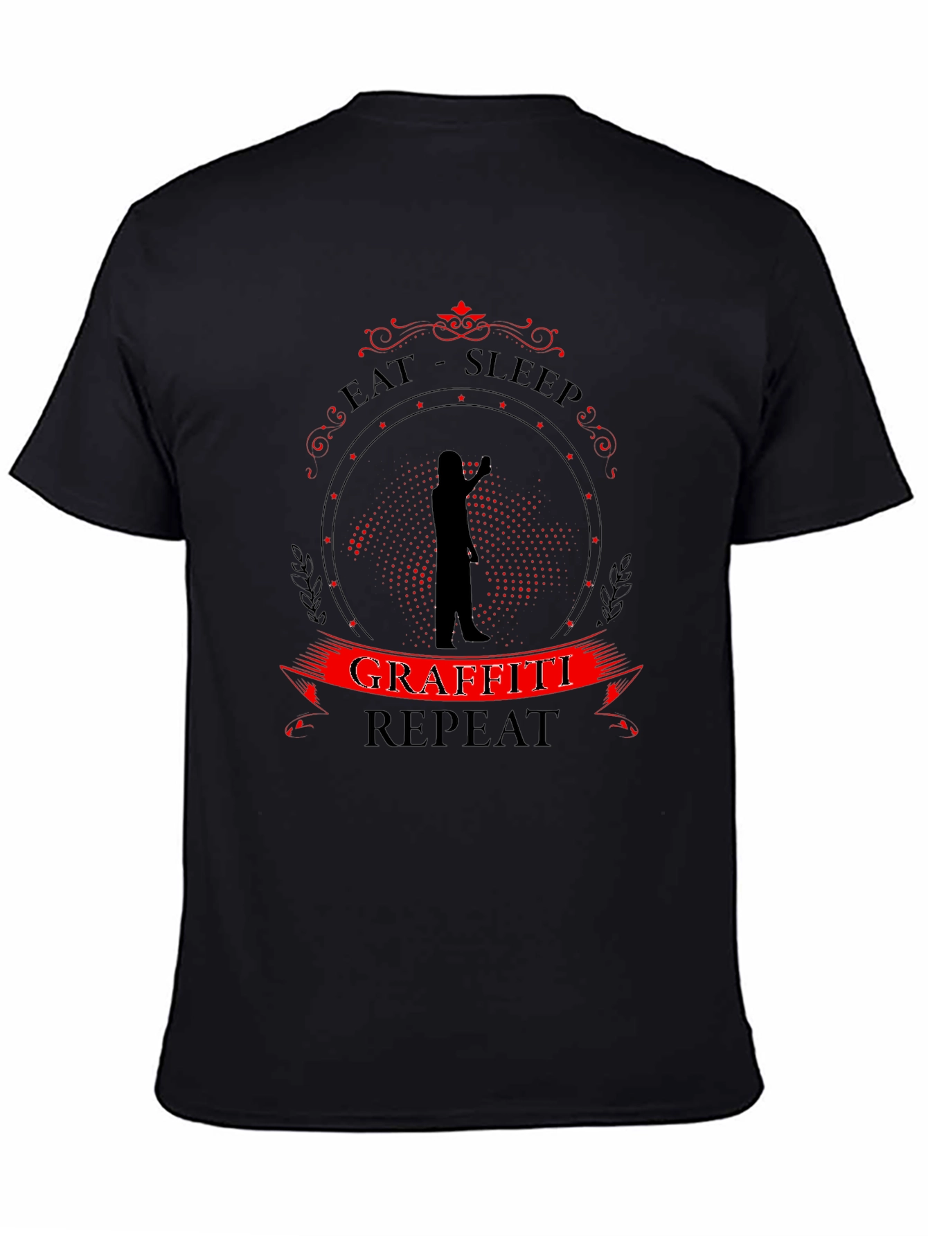 Eat Sleep Graffiti Repeat Black T-Shirt