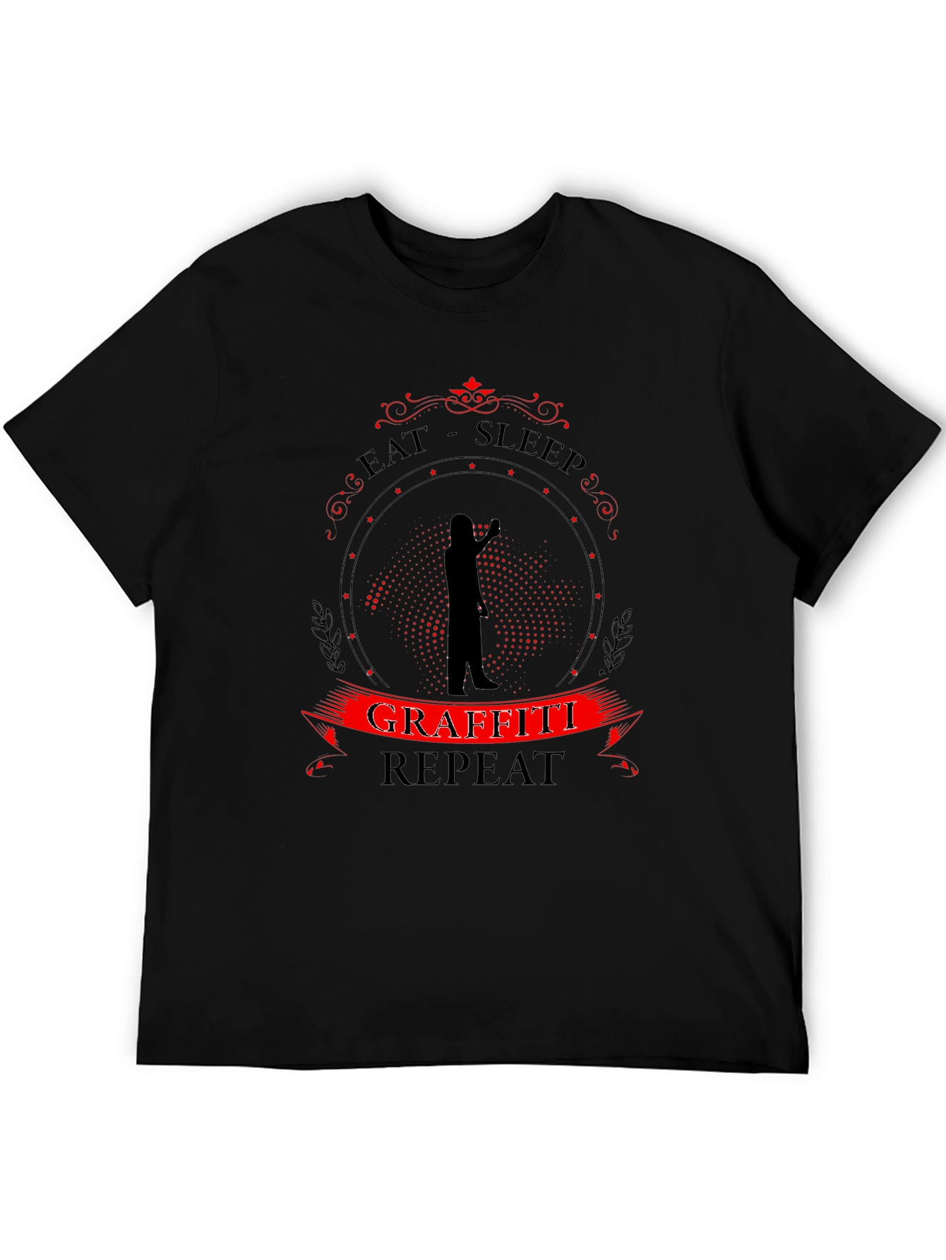 Eat Sleep Graffiti Repeat Black T-Shirt