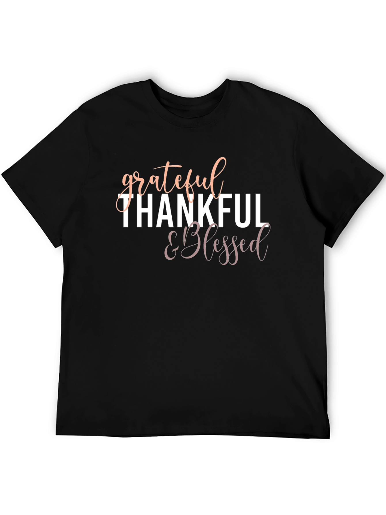 Grateful Thankful & Blessed Black T-Shirt