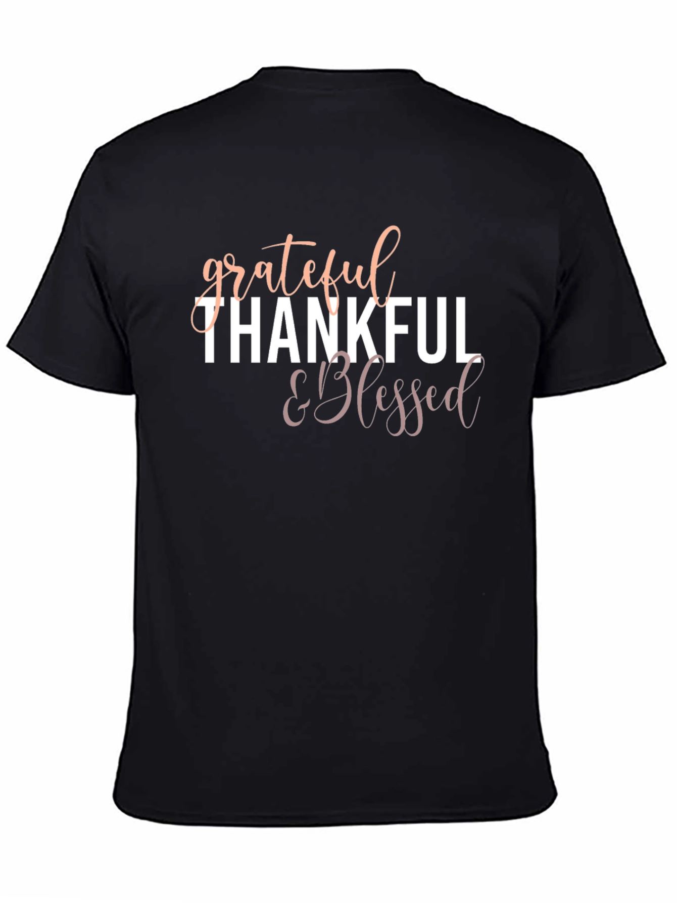 Grateful Thankful & Blessed Black T-Shirt