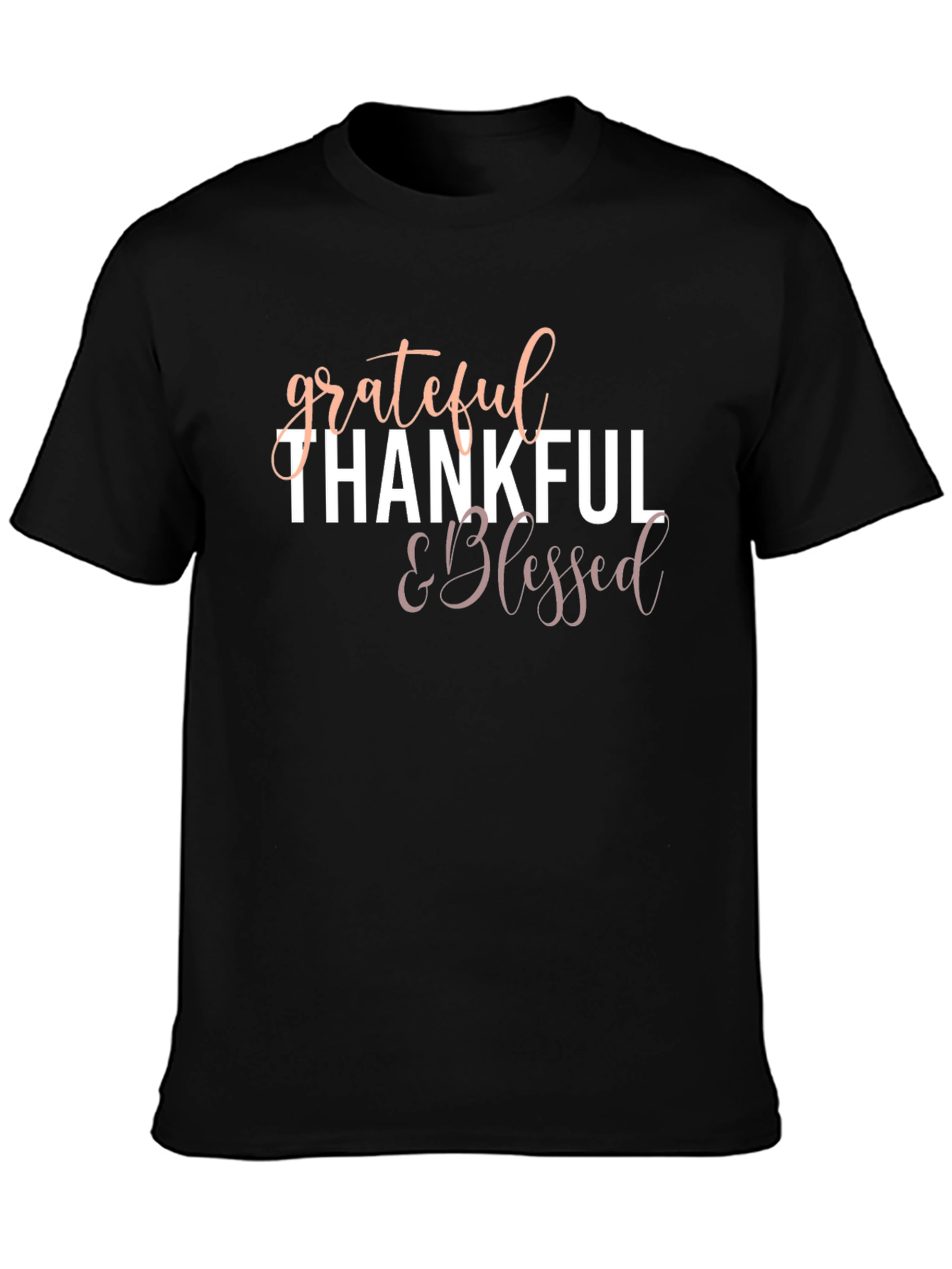 Grateful Thankful & Blessed Black T-Shirt