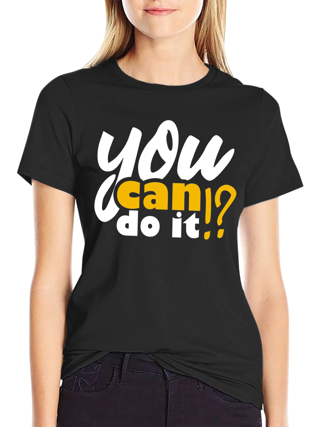 Motivational You Can Do It Black T-Shirt