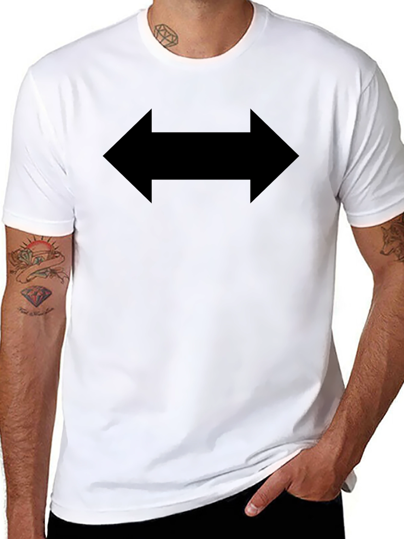 Double Arrow Graphic T-Shirt - Directional Design