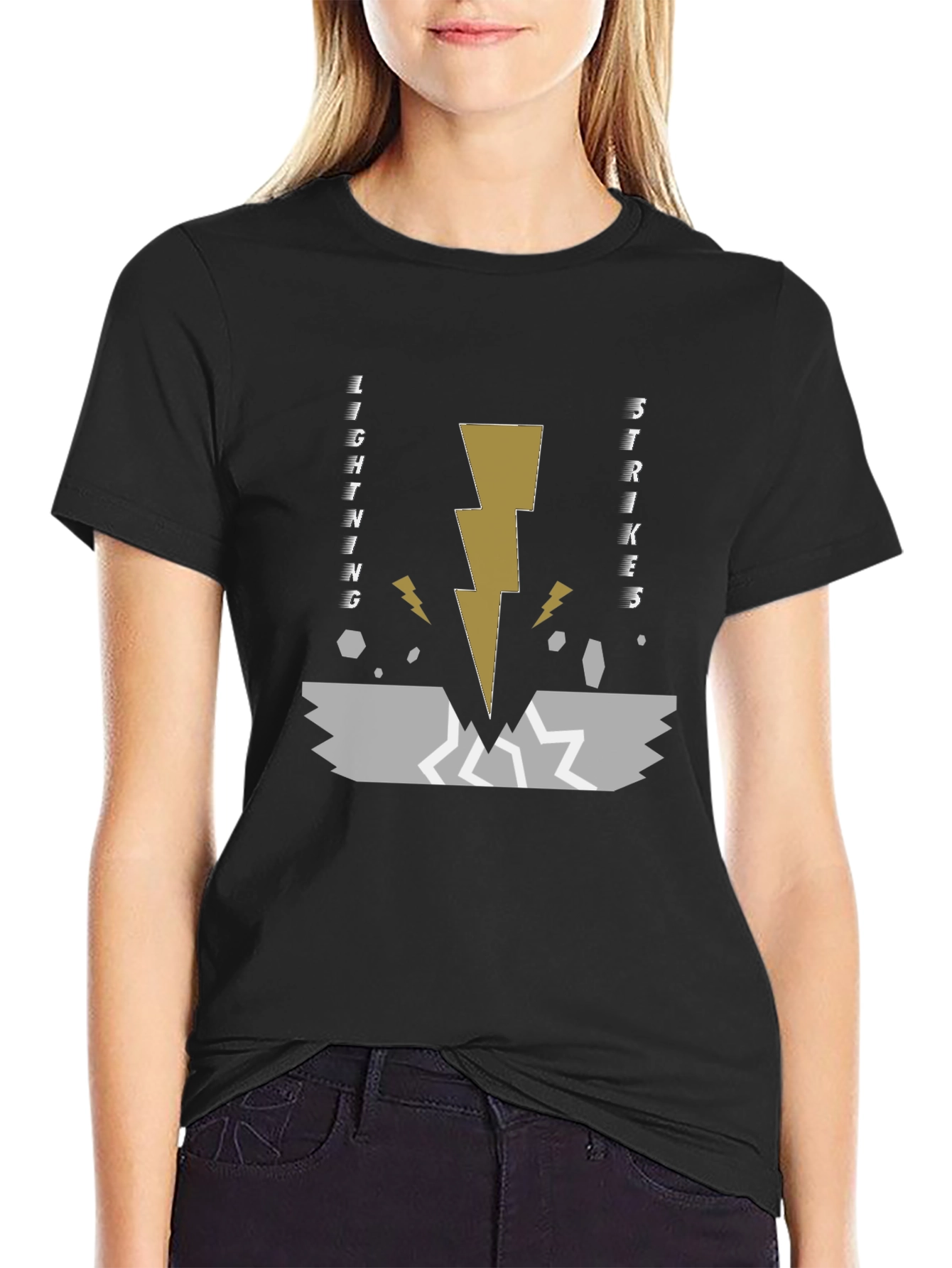 Lightning Strikes Graphic Tee - Black