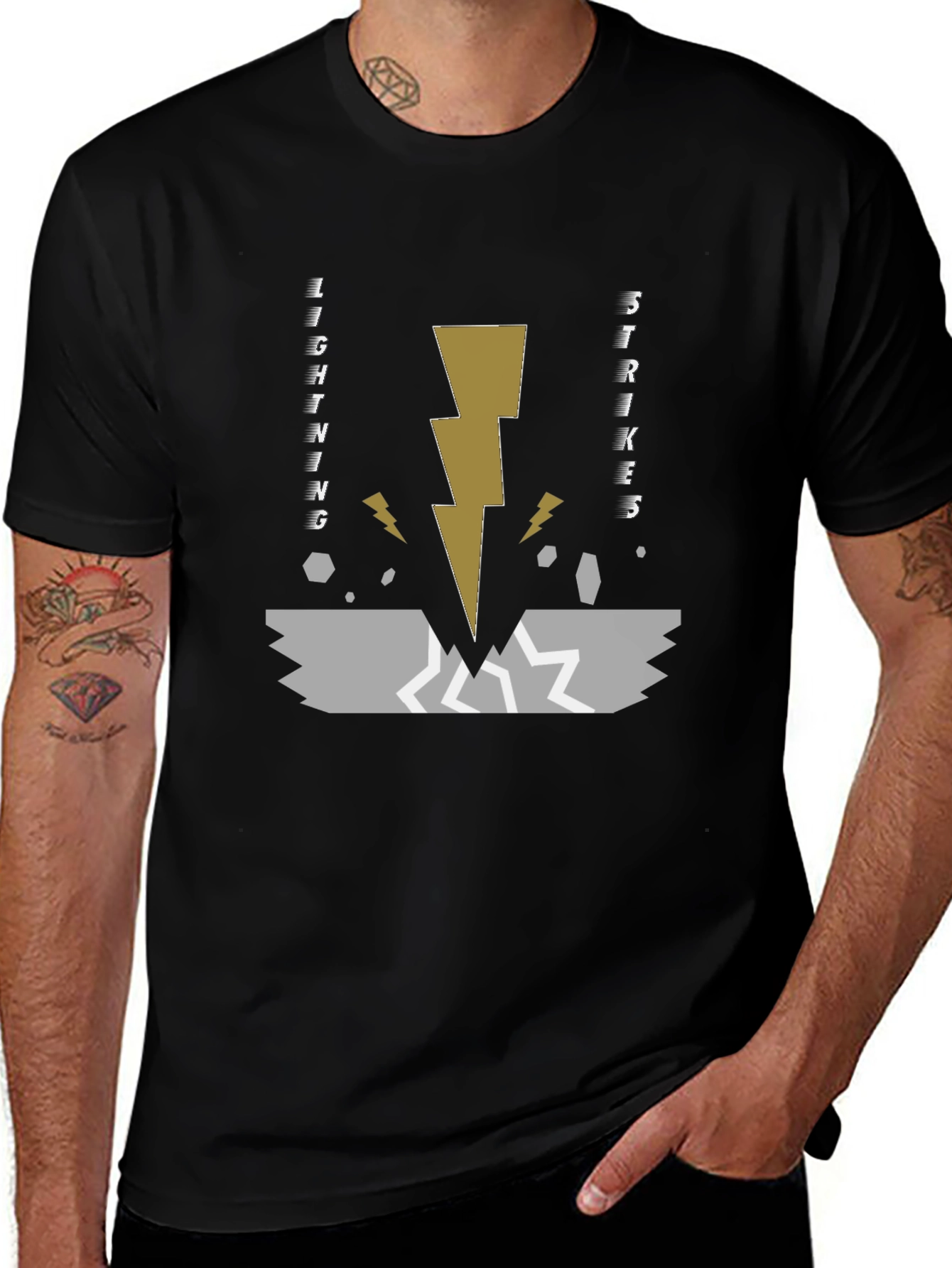 Lightning Strikes Graphic Tee - Black