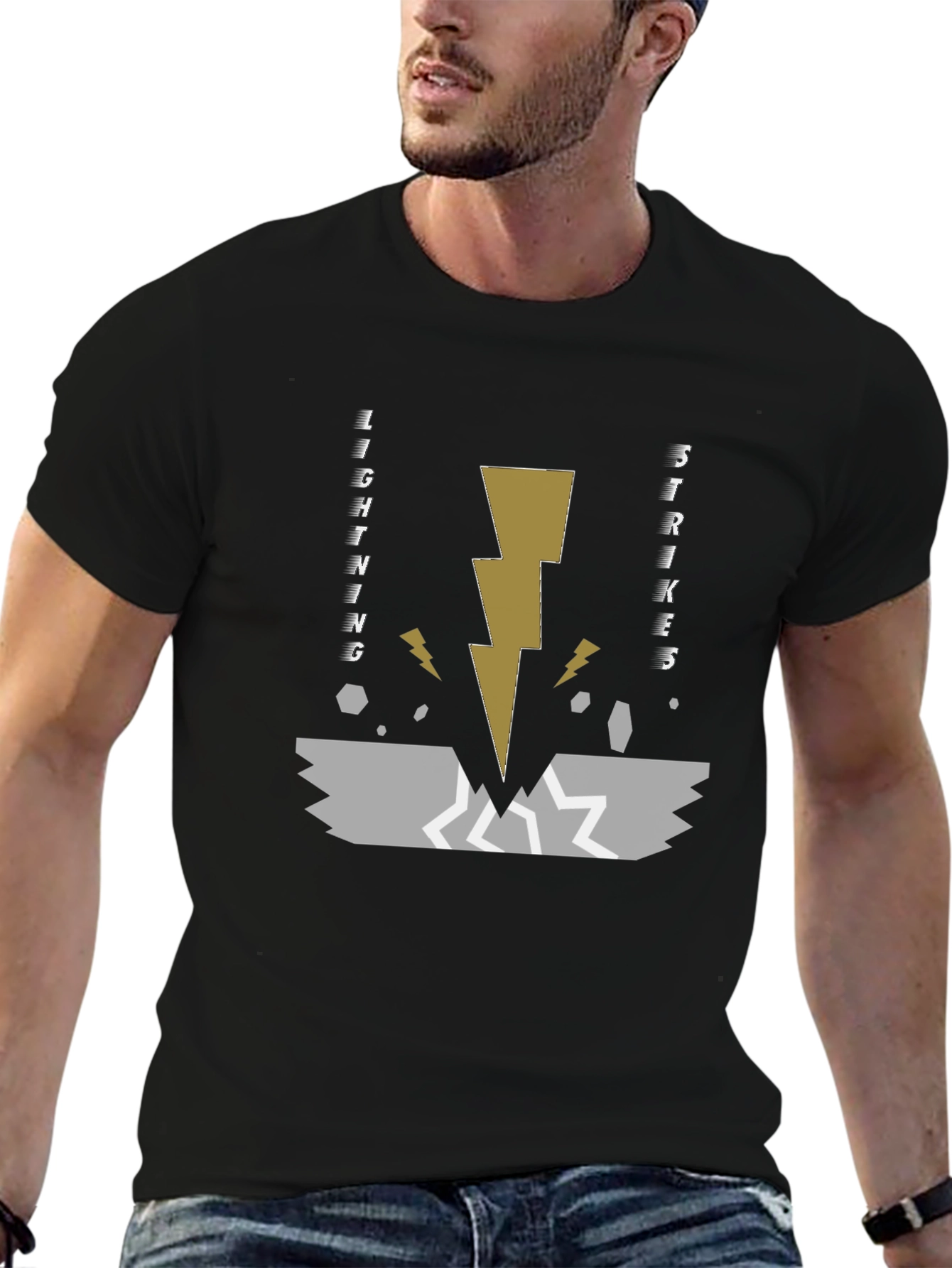 Lightning Strikes Graphic Tee - Black