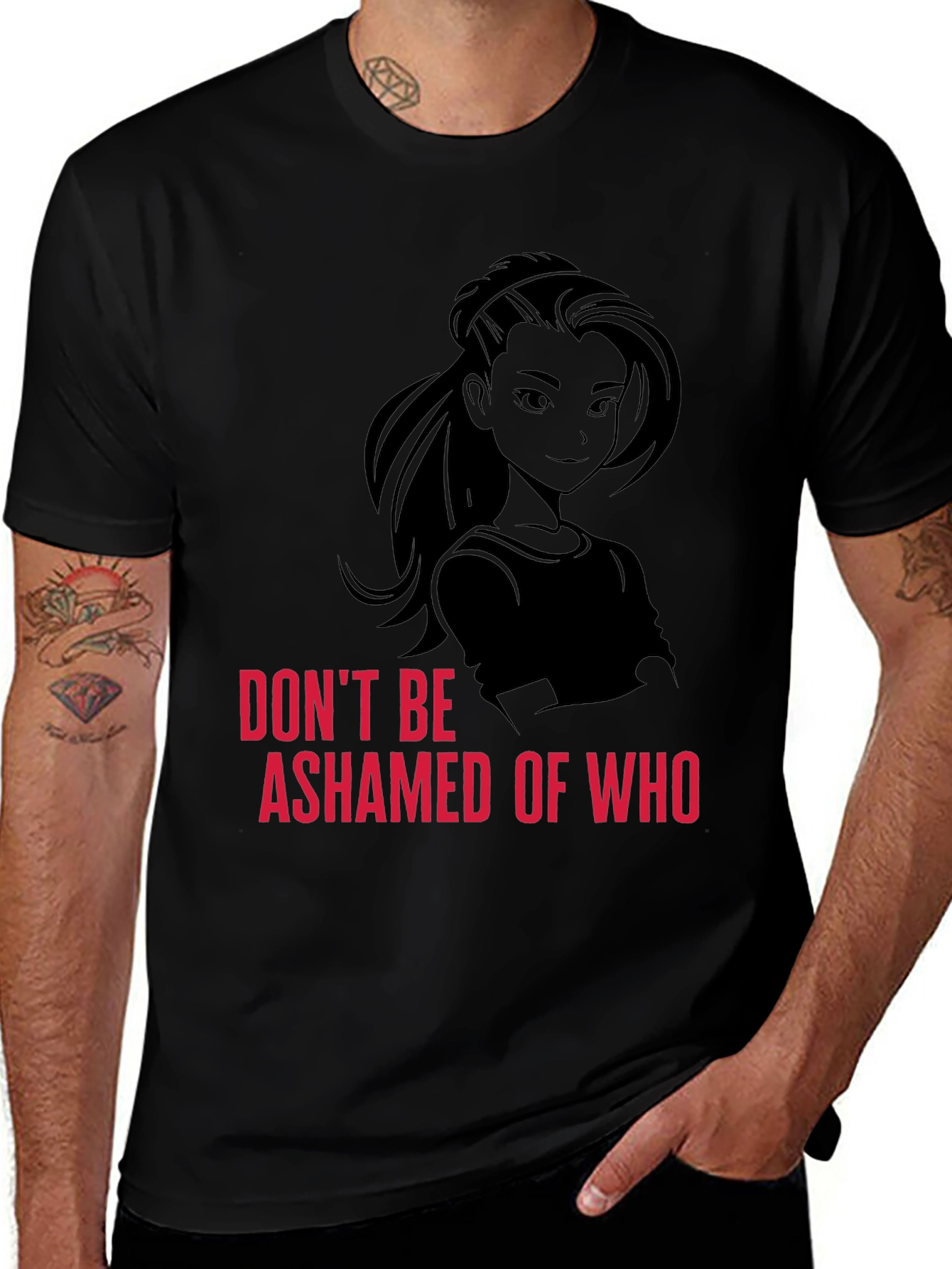 Empowering Black T-Shirt - Dont Be Ashamed