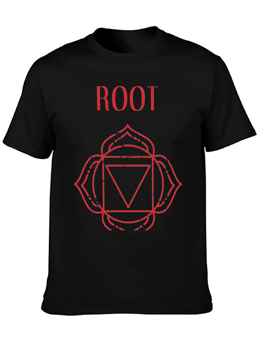 Root Chakra T-Shirt - Black Cotton Spiritual Tee