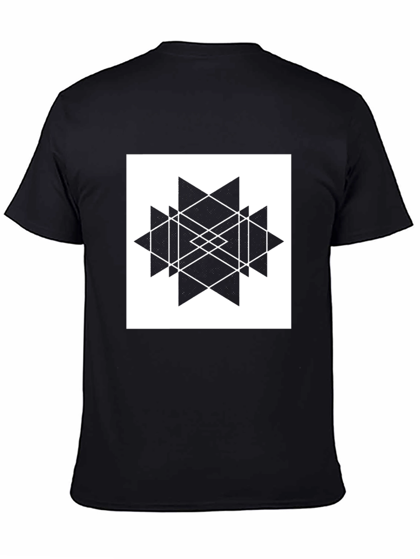 Geometric Graphic Print Black T-Shirt