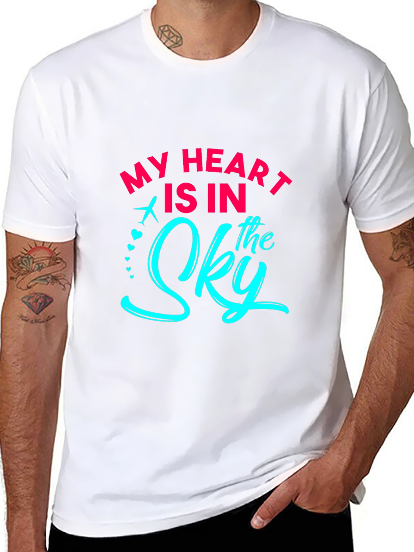 My Heart Is In The Sky Black Graphic T-Shirt