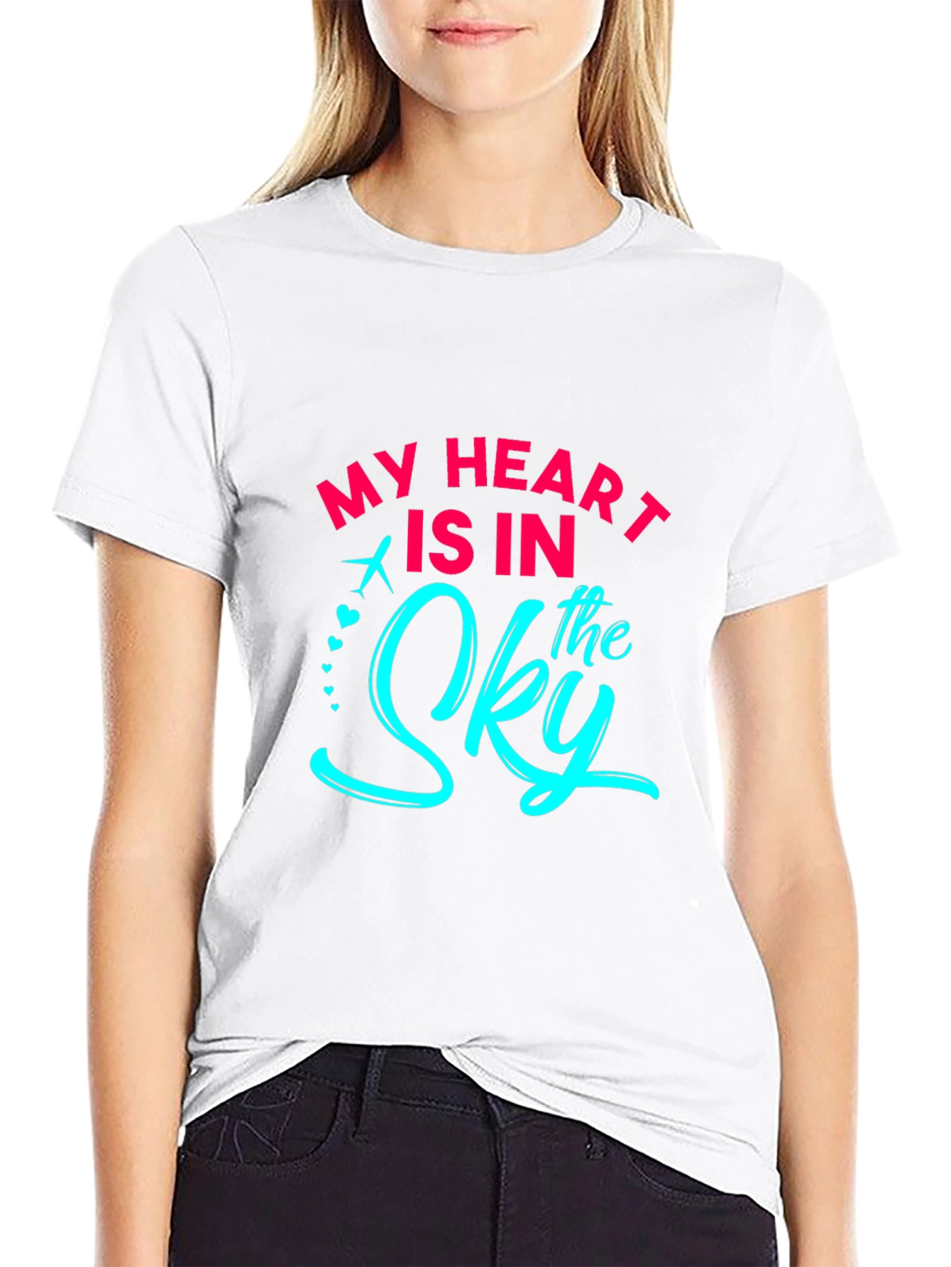 My Heart Is In The Sky Black Graphic T-Shirt
