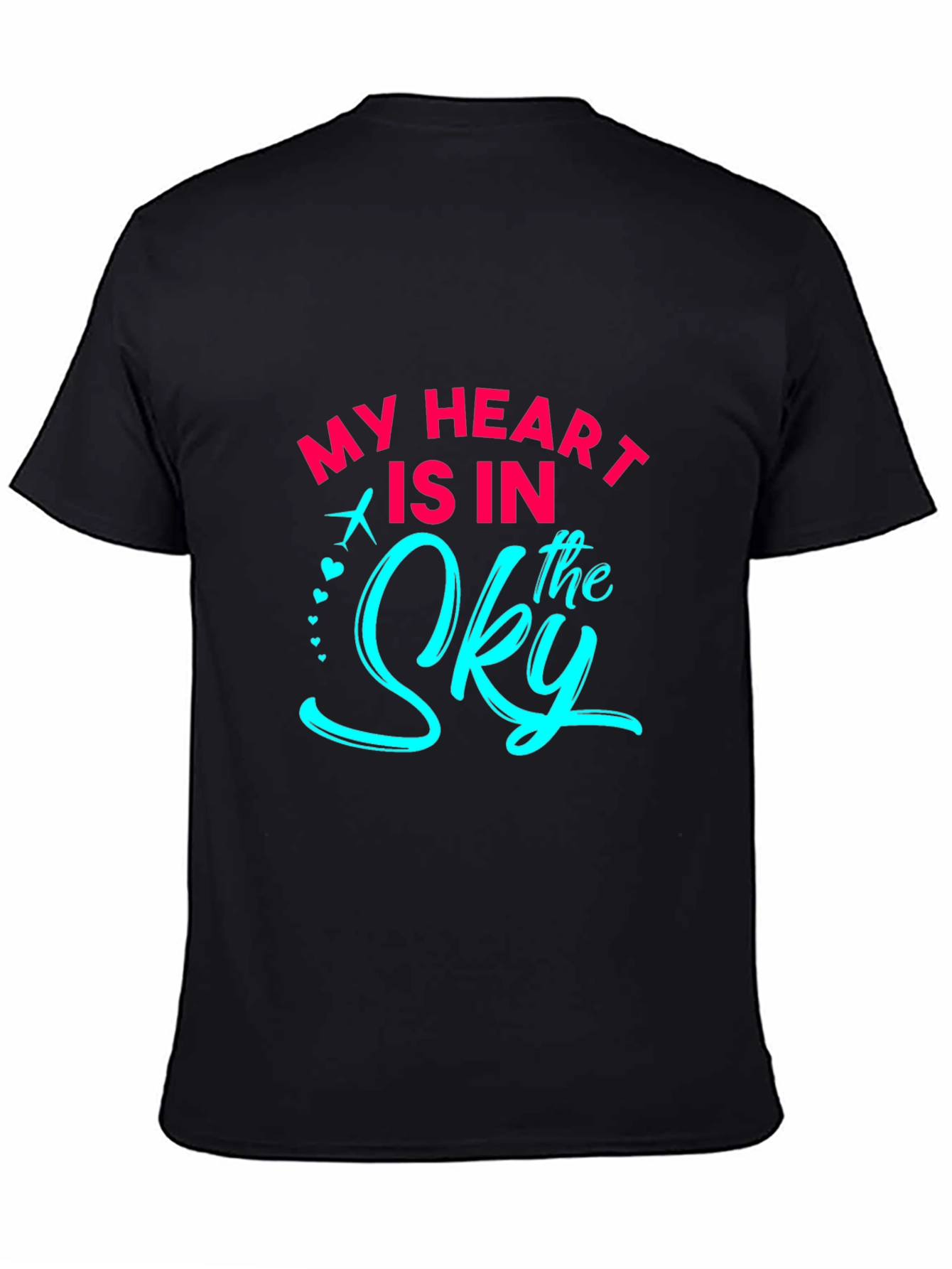 My Heart Is In The Sky Black Graphic T-Shirt