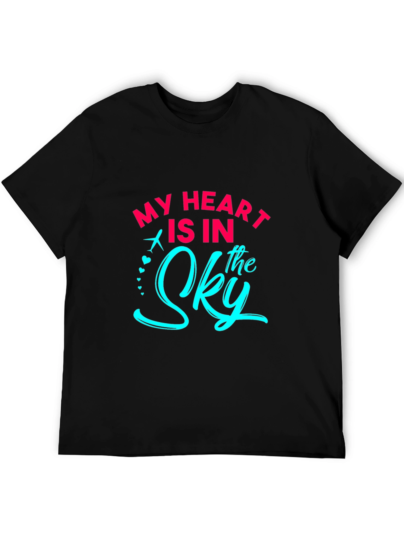 My Heart Is In The Sky Black Graphic T-Shirt