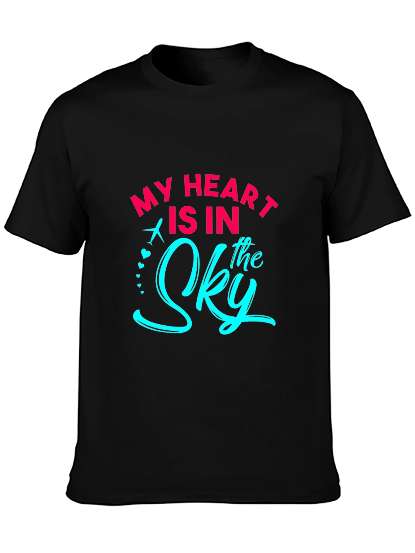My Heart Is In The Sky Black Graphic T-Shirt