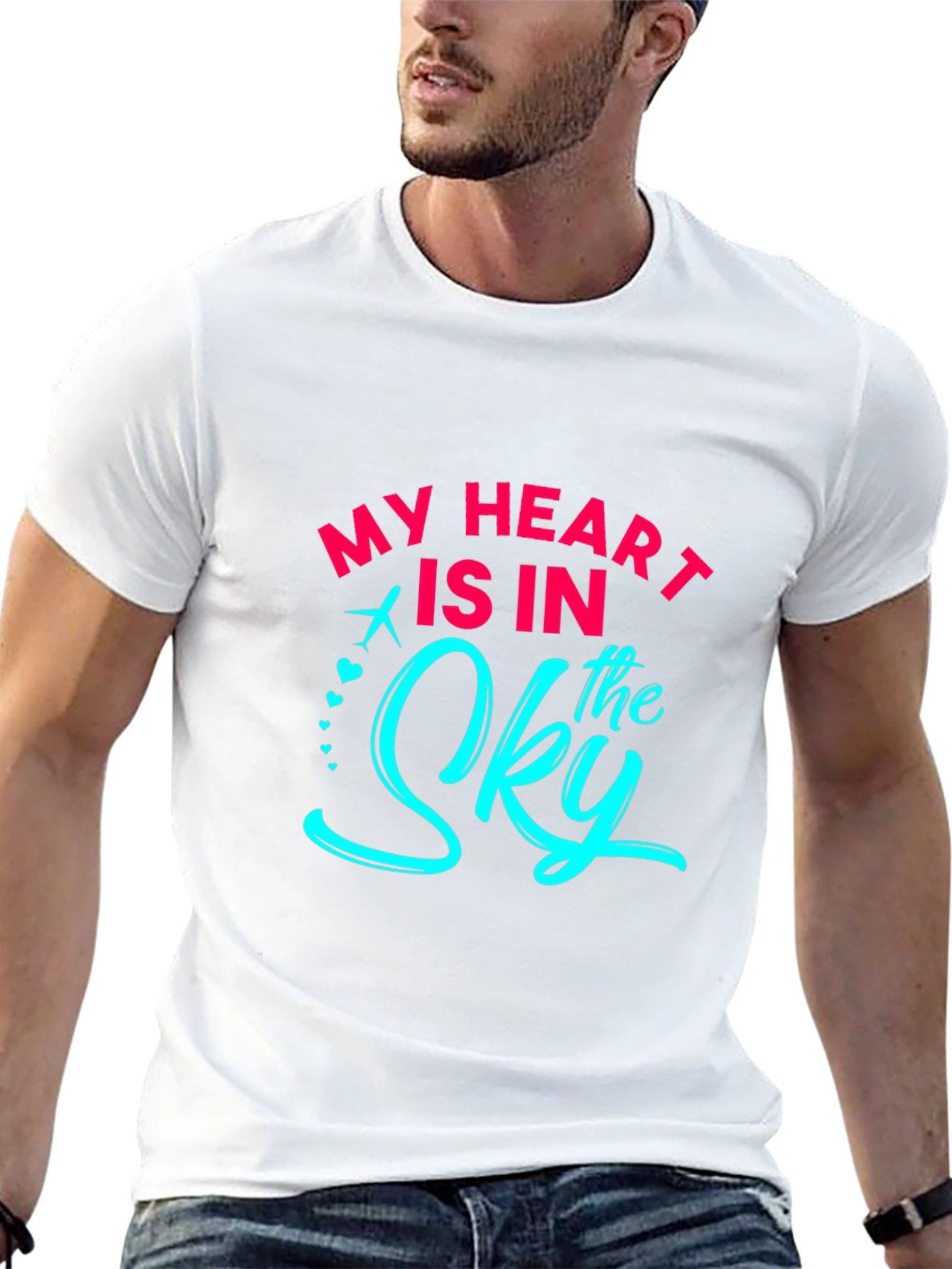 My Heart Is In The Sky Black Graphic T-Shirt