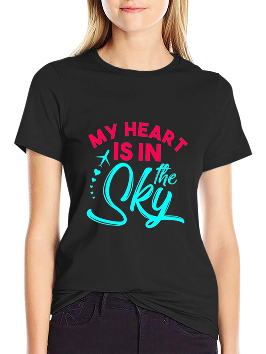 My Heart Is In The Sky Black Graphic T-Shirt