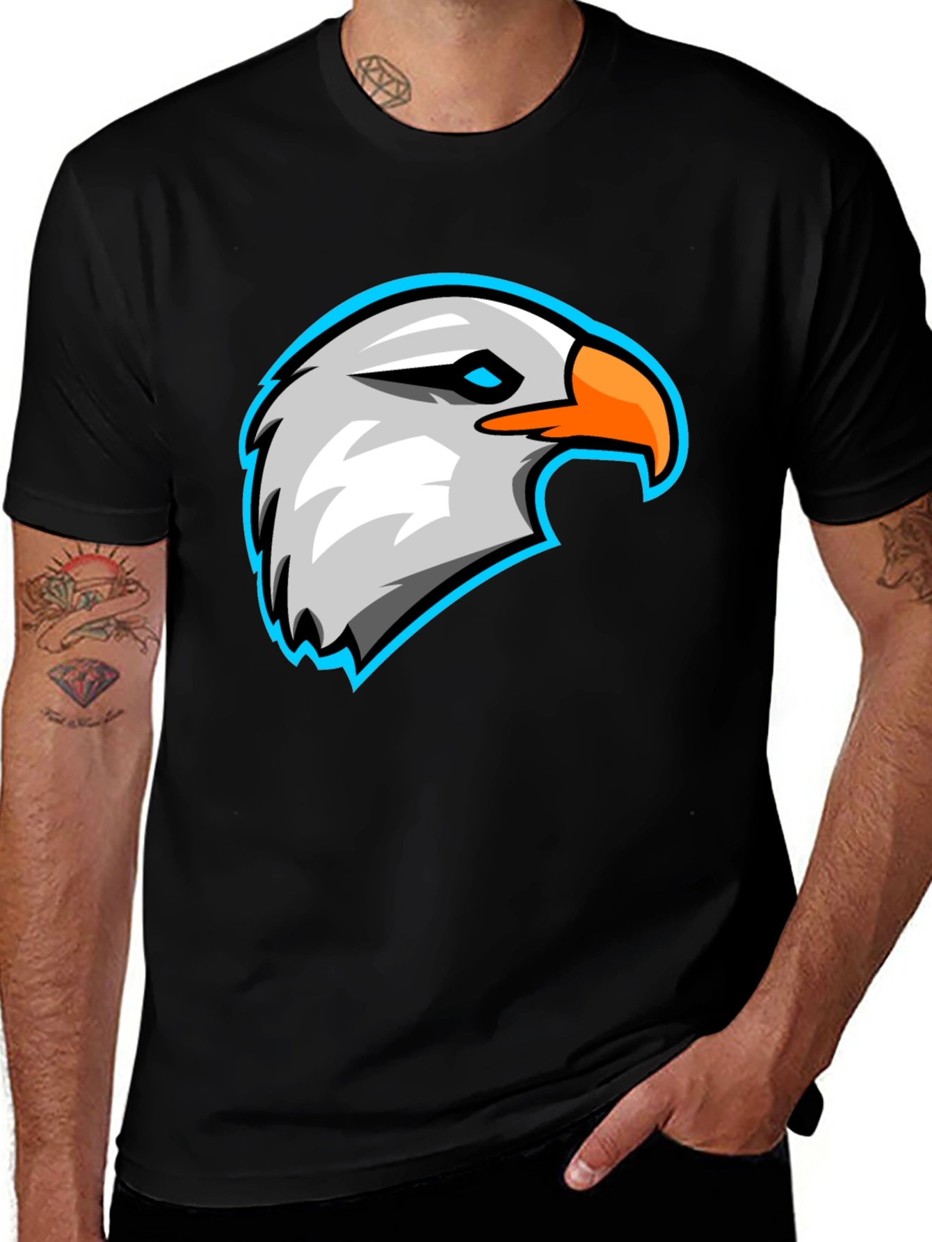 Eagle Graphic Black T-Shirt - Cool Bird Tee