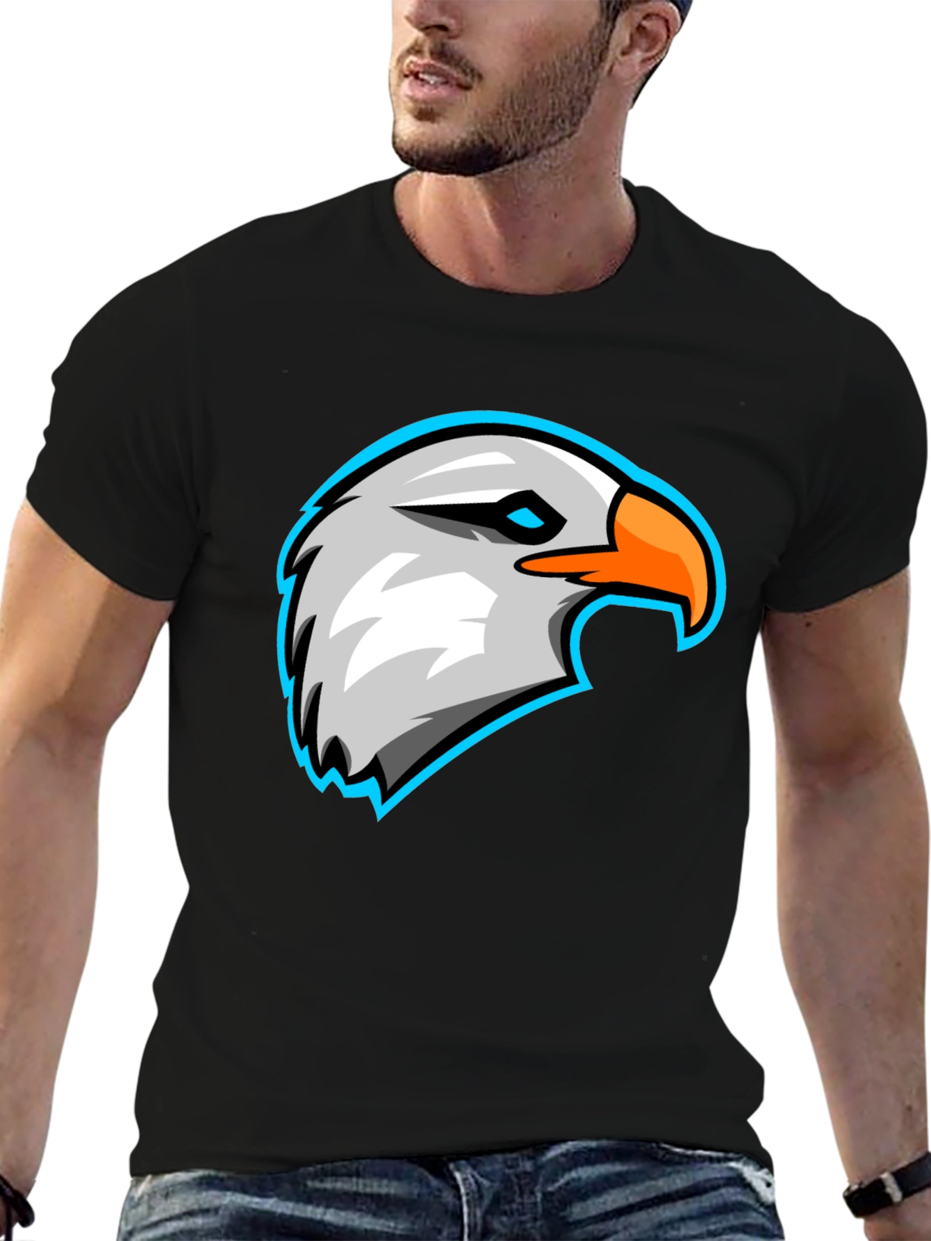 Eagle Graphic Black T-Shirt - Cool Bird Tee
