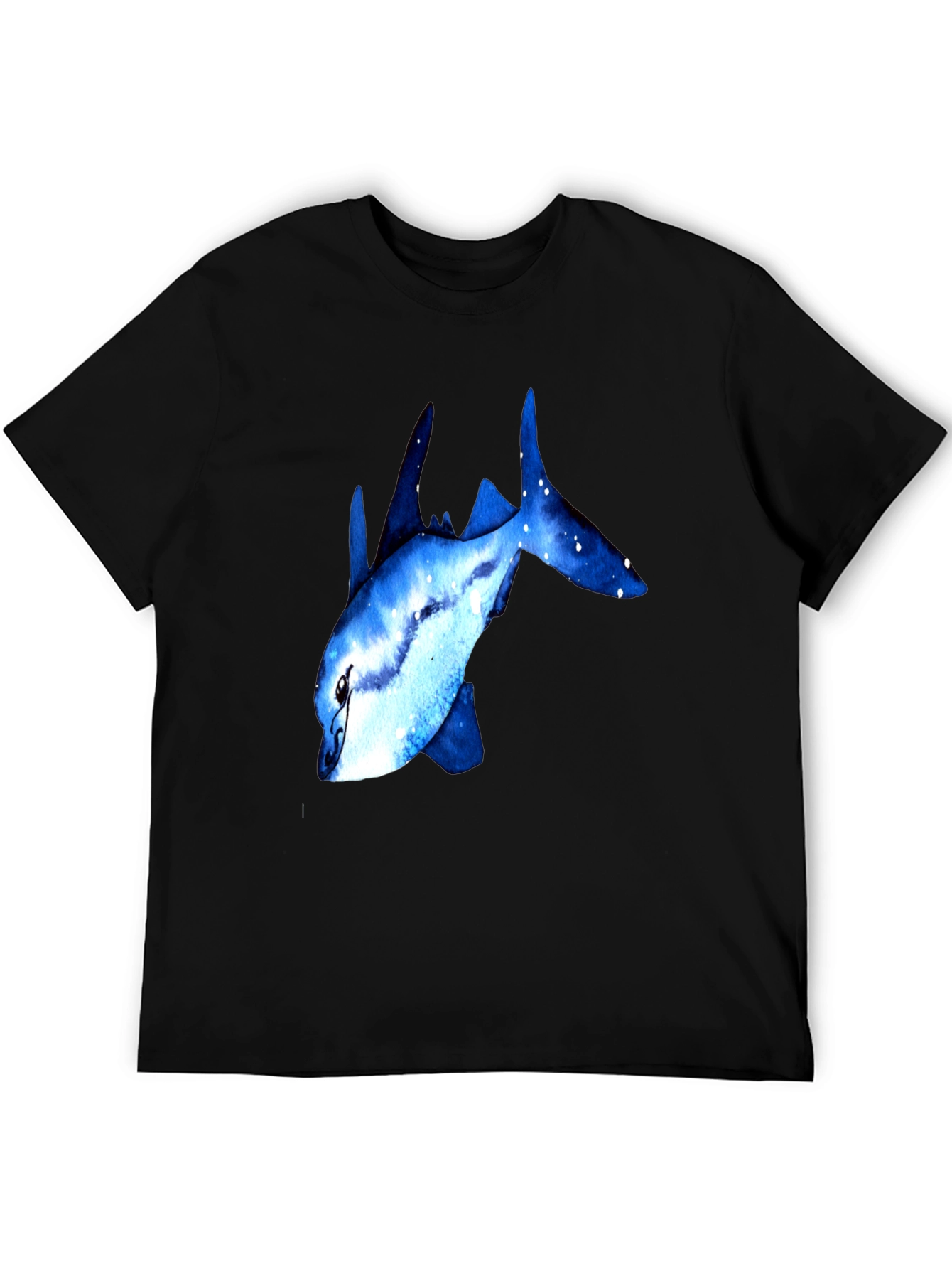 Blue Galaxy Fish Graphic T-Shirt