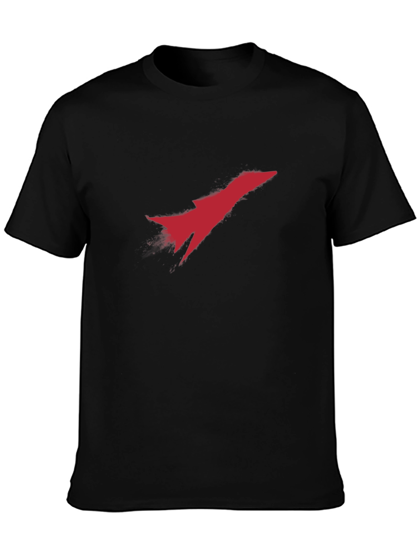 Red Rocket Graphic Tee - Black Cotton Casual T-Shirt