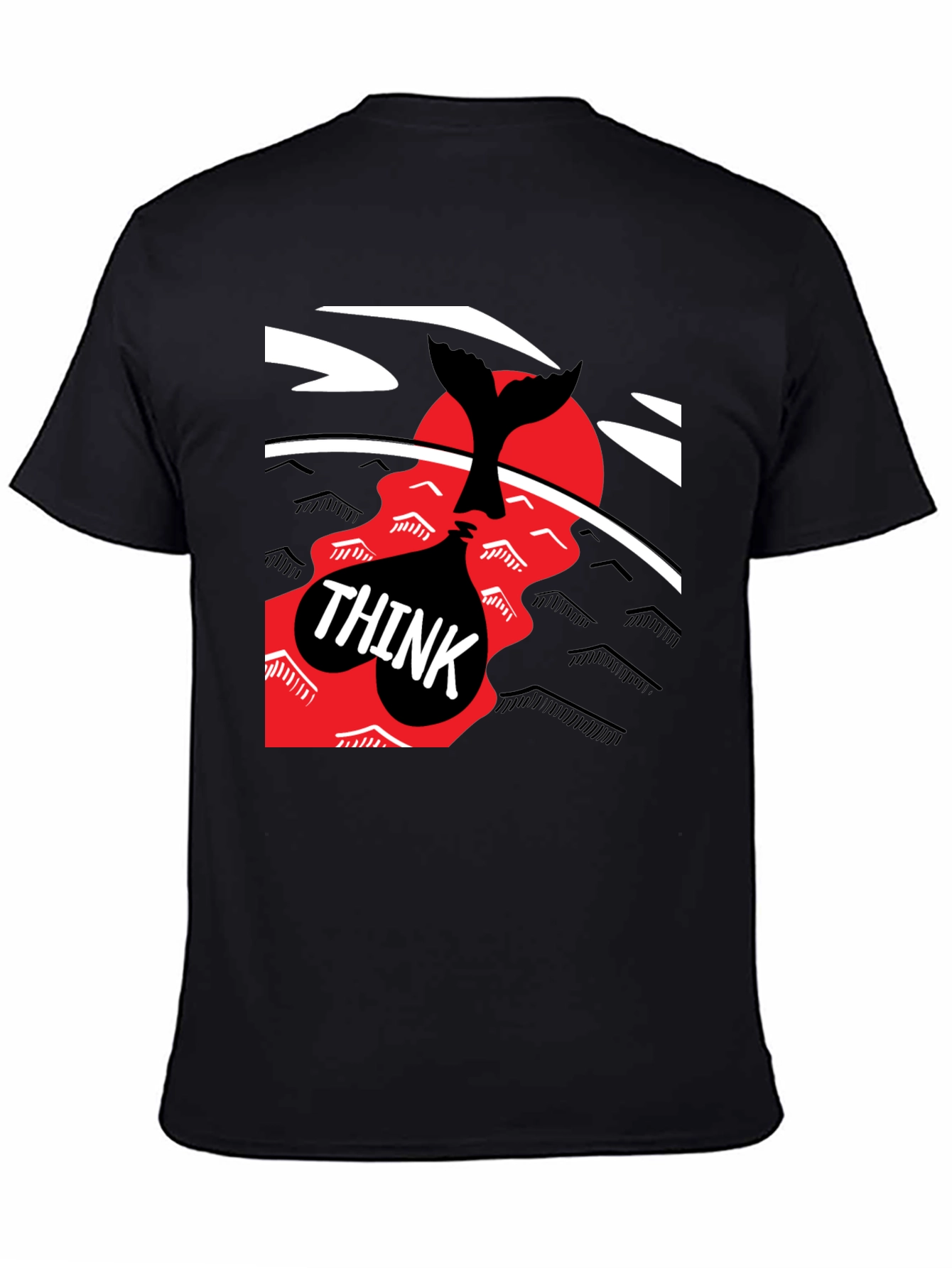 Think Whale Tail Graphic Tee - Black