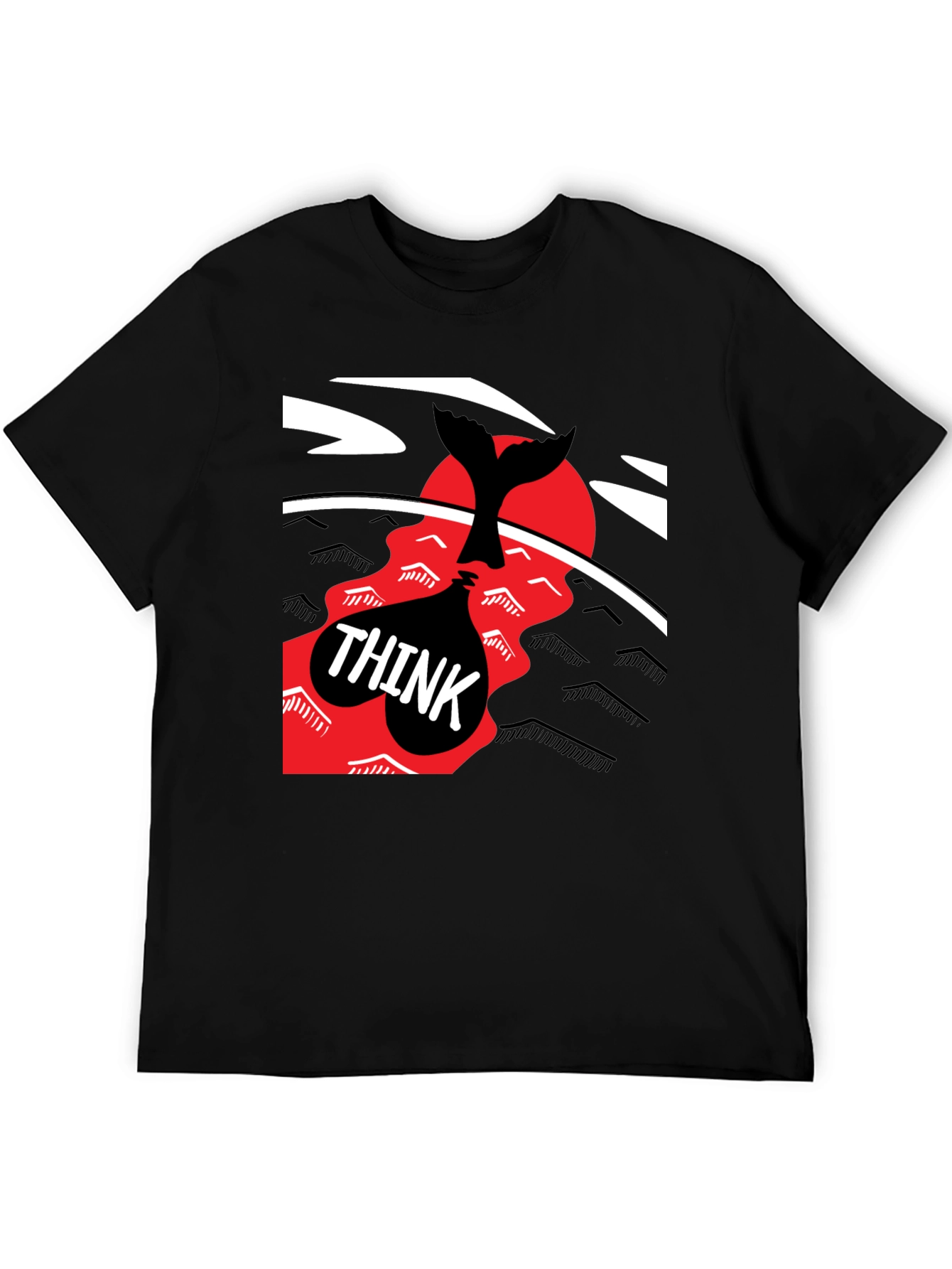 Think Whale Tail Graphic Tee - Black