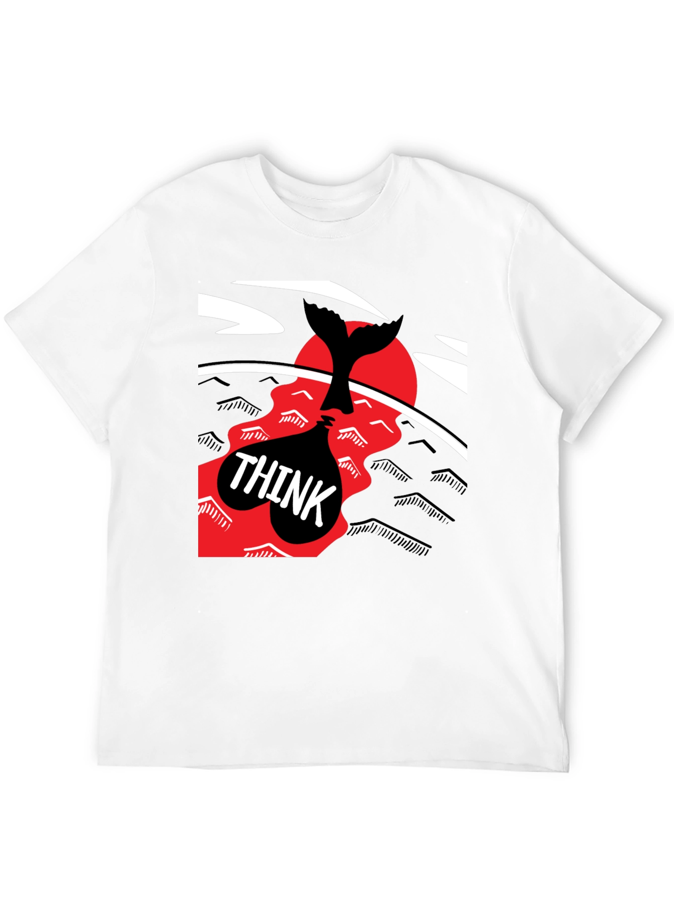 Think Whale Tail Graphic Tee - Black