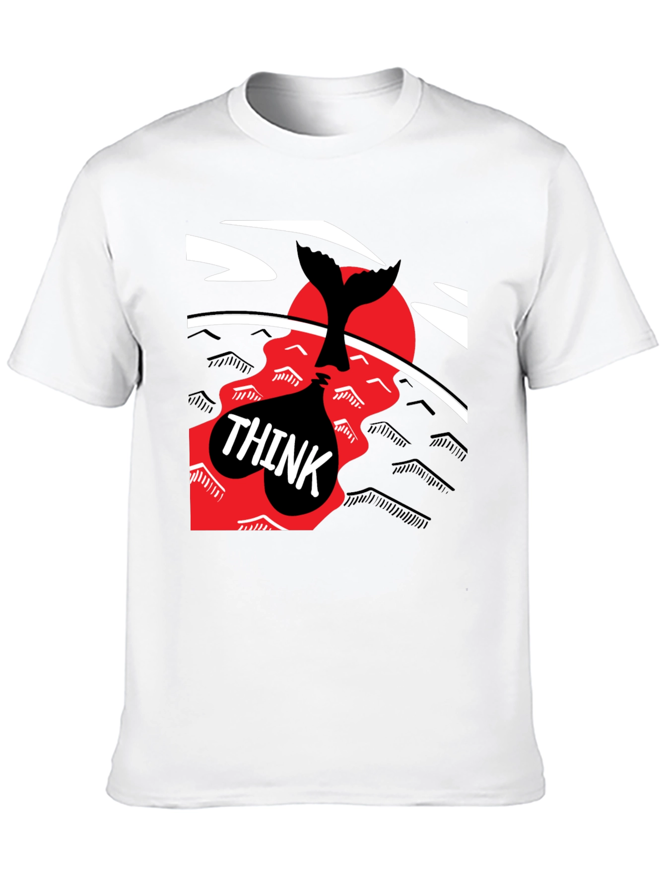 Think Whale Tail Graphic Tee - Black