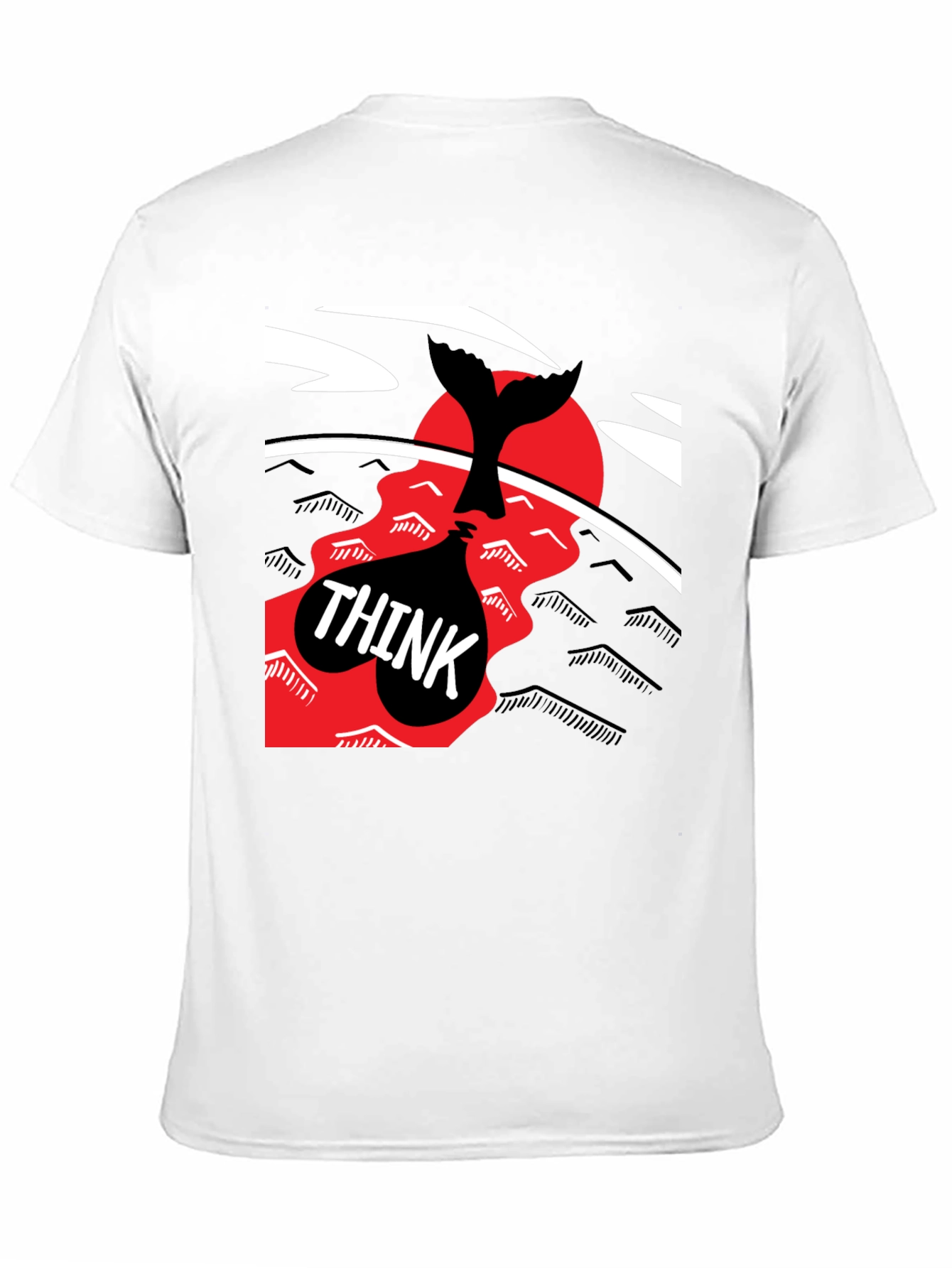 Think Whale Tail Graphic Tee - Black