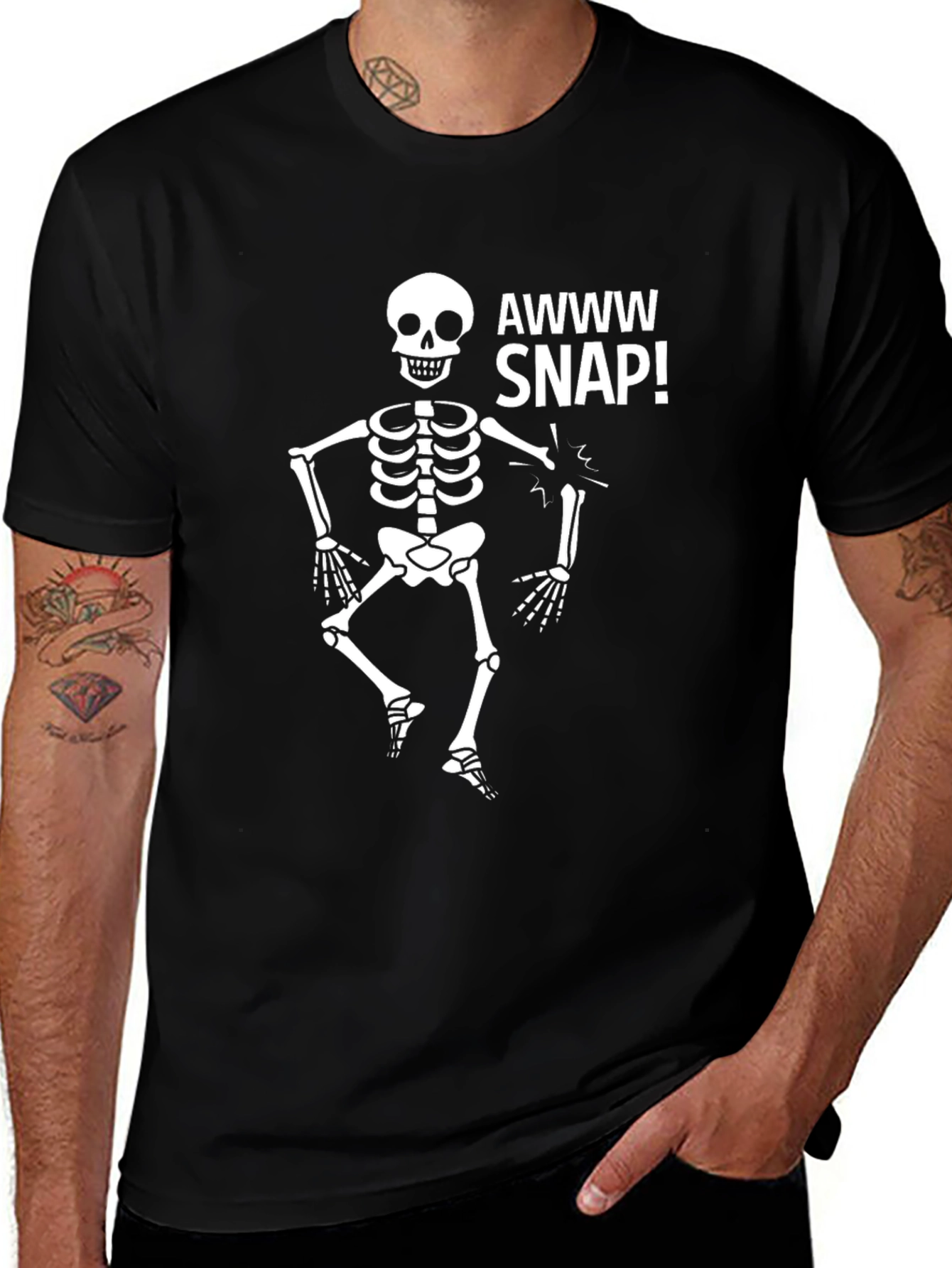Awww Snap Skeleton Graphic T-Shirt