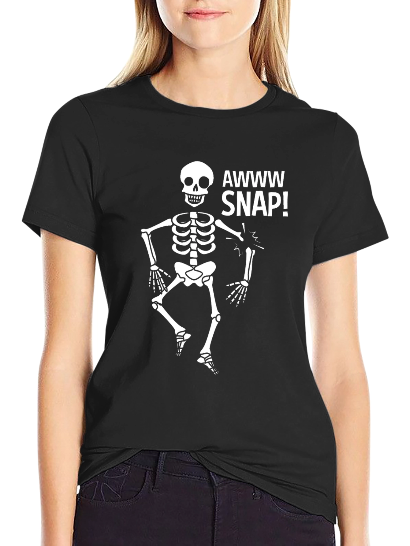 Awww Snap Skeleton Graphic T-Shirt