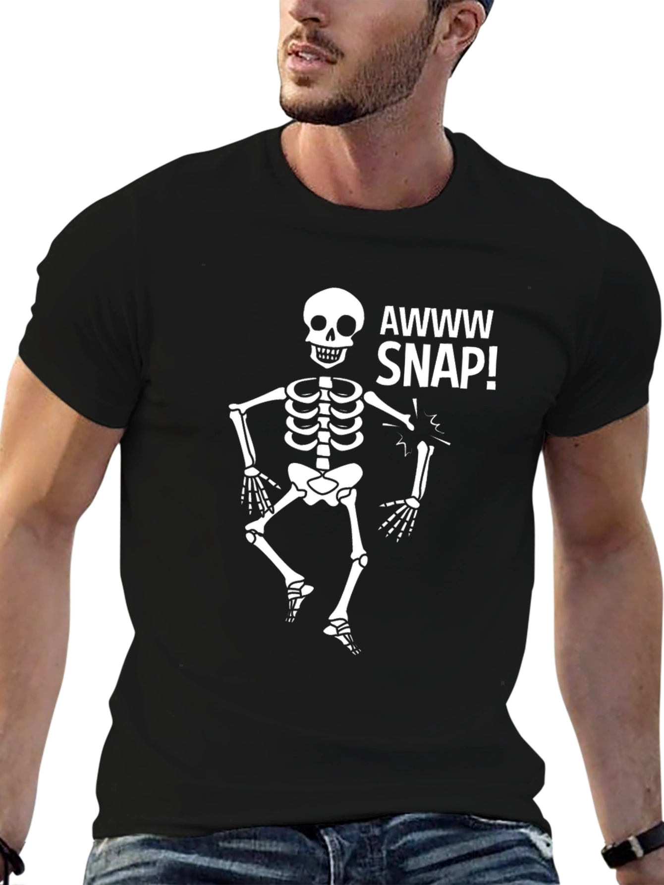 Awww Snap Skeleton Graphic T-Shirt