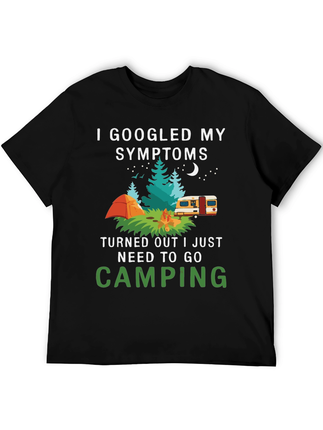 Camping Symptoms T-Shirt - Funny Outdoor Apparel