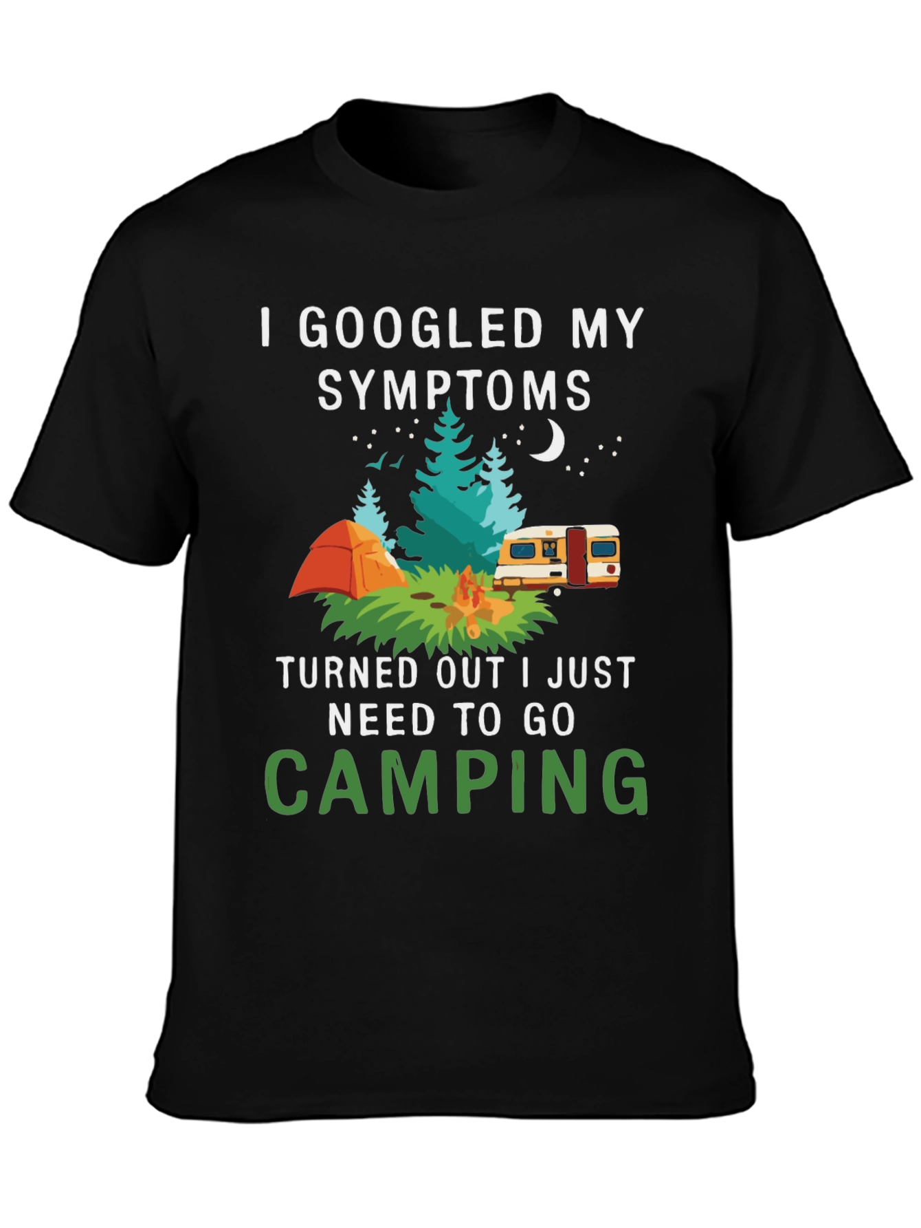 Camping Symptoms T-Shirt - Funny Outdoor Apparel