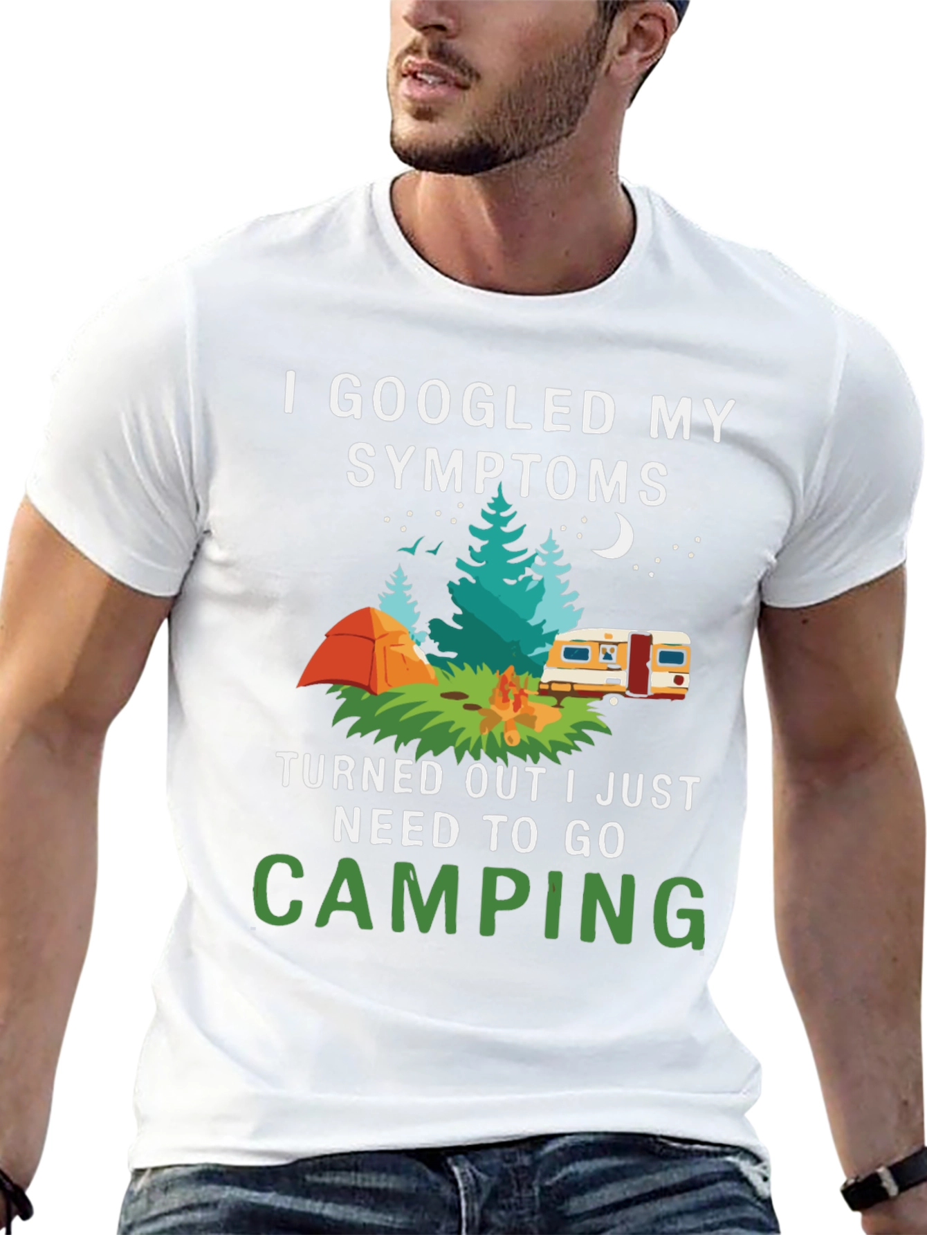 Camping Symptoms T-Shirt - Funny Outdoor Apparel