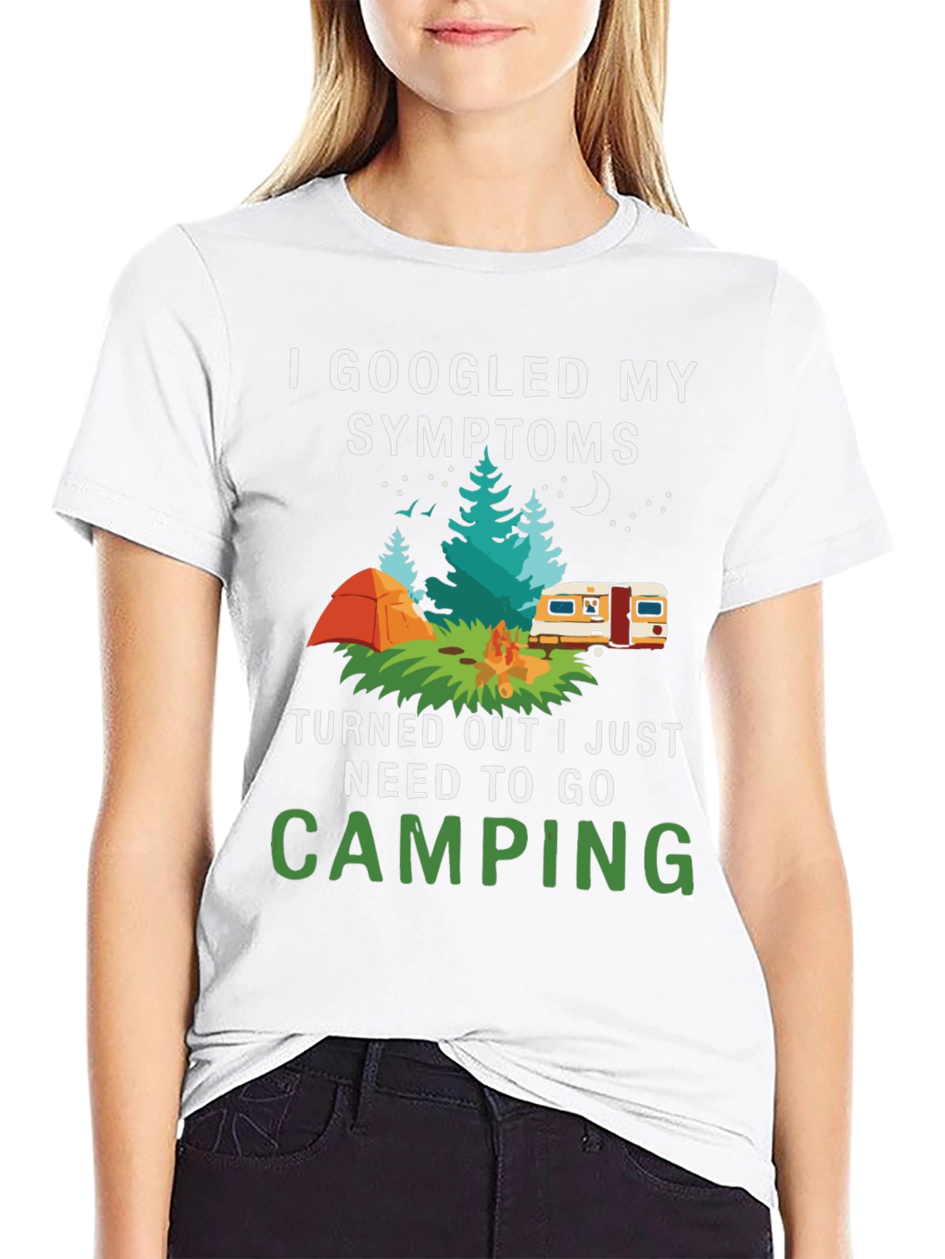 Camping Symptoms T-Shirt - Funny Outdoor Apparel