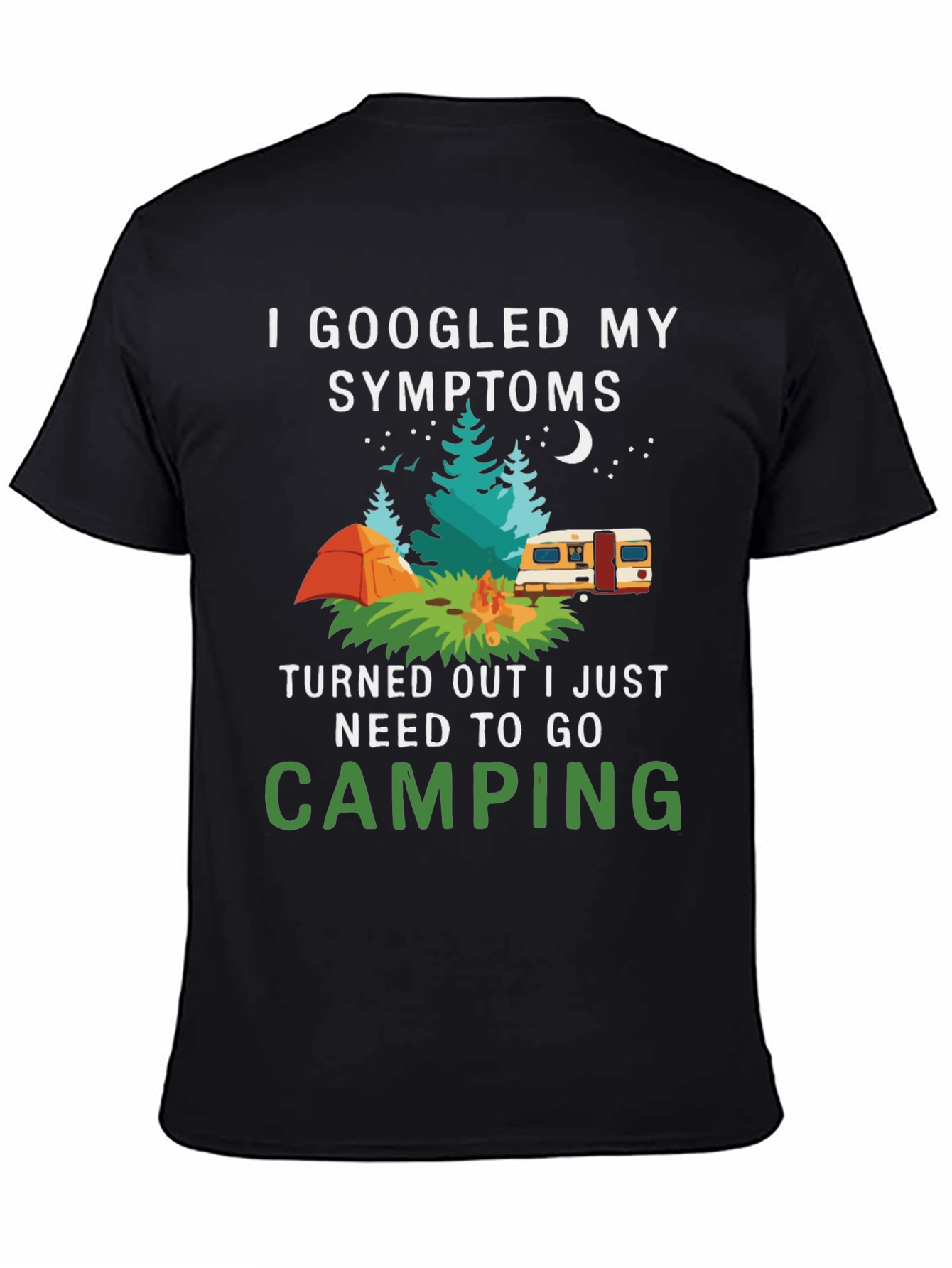 Camping Symptoms T-Shirt - Funny Outdoor Apparel