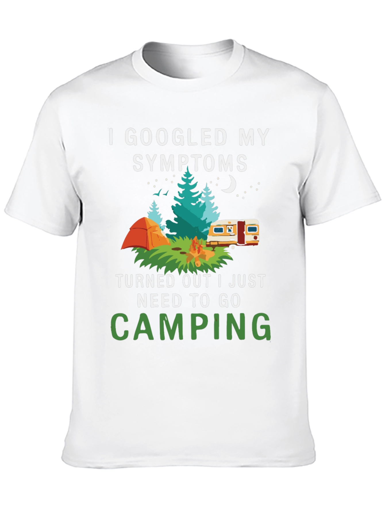 Camping Symptoms T-Shirt - Funny Outdoor Apparel