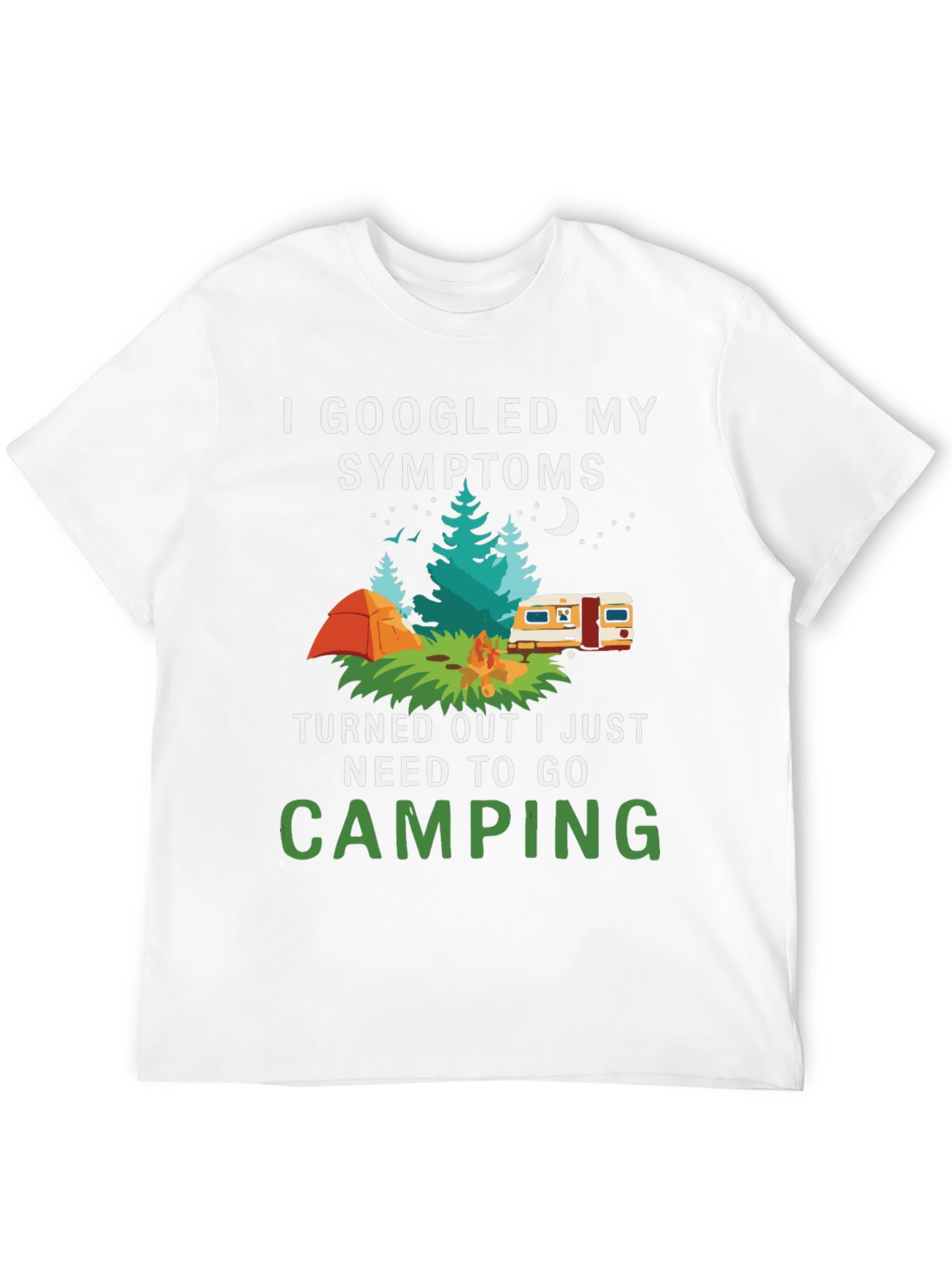 Camping Symptoms T-Shirt - Funny Outdoor Apparel
