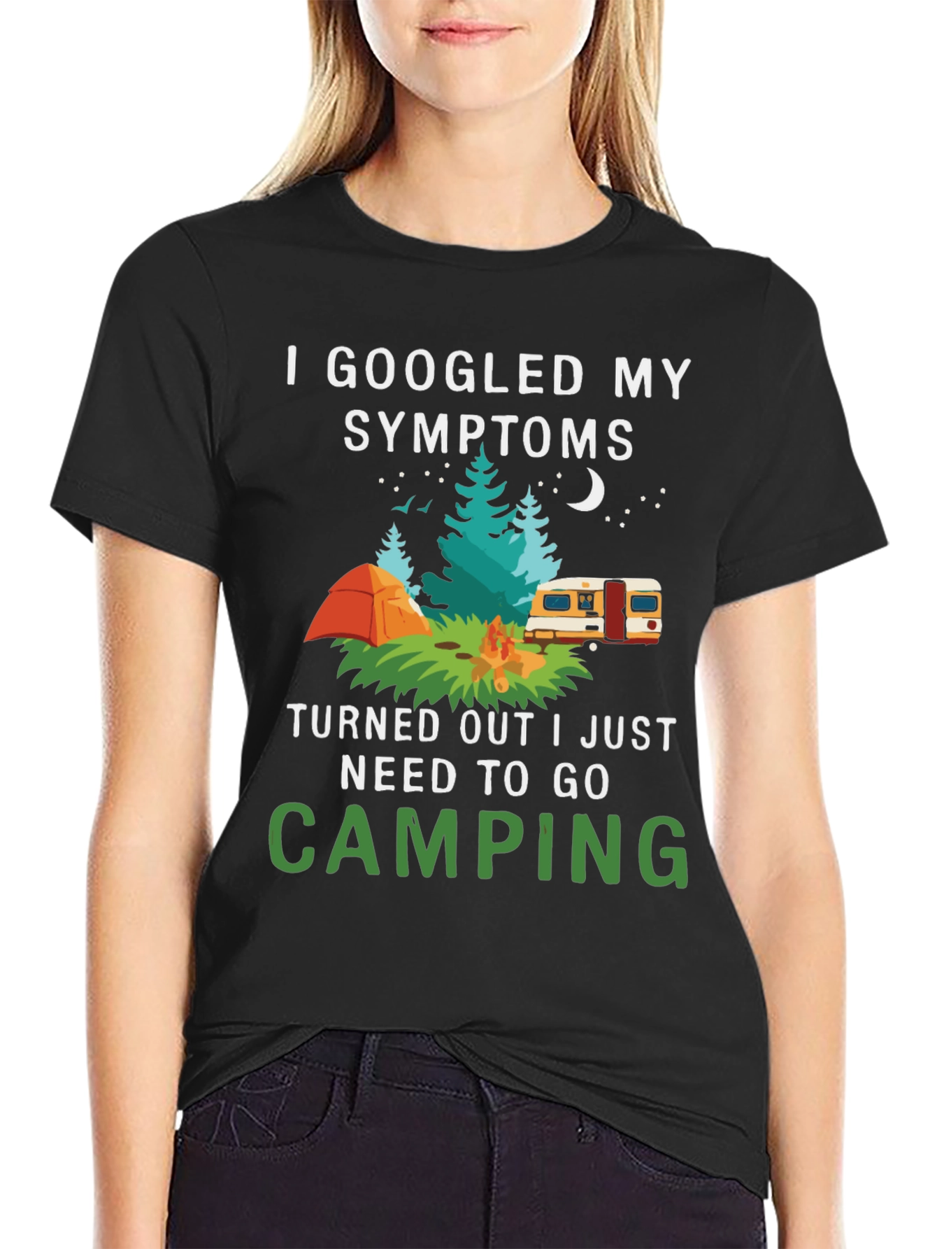 Camping Symptoms T-Shirt - Funny Outdoor Apparel