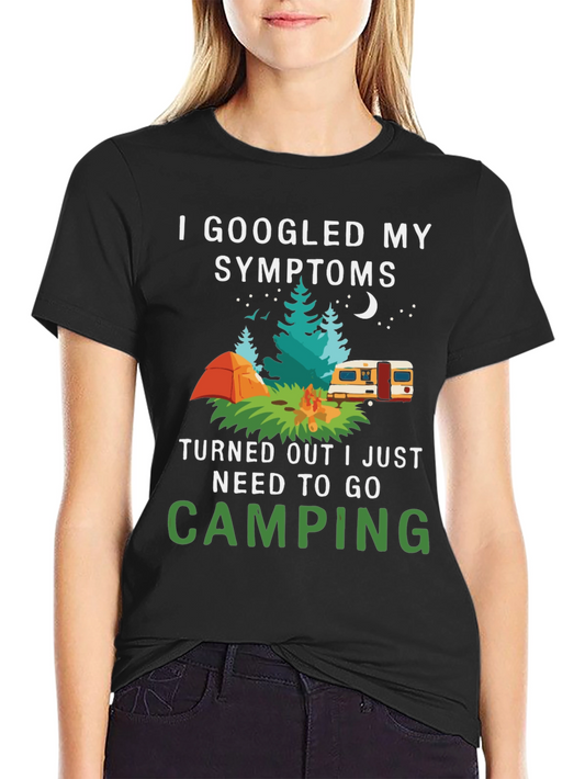 Camping Symptoms T-Shirt - Funny Outdoor Apparel