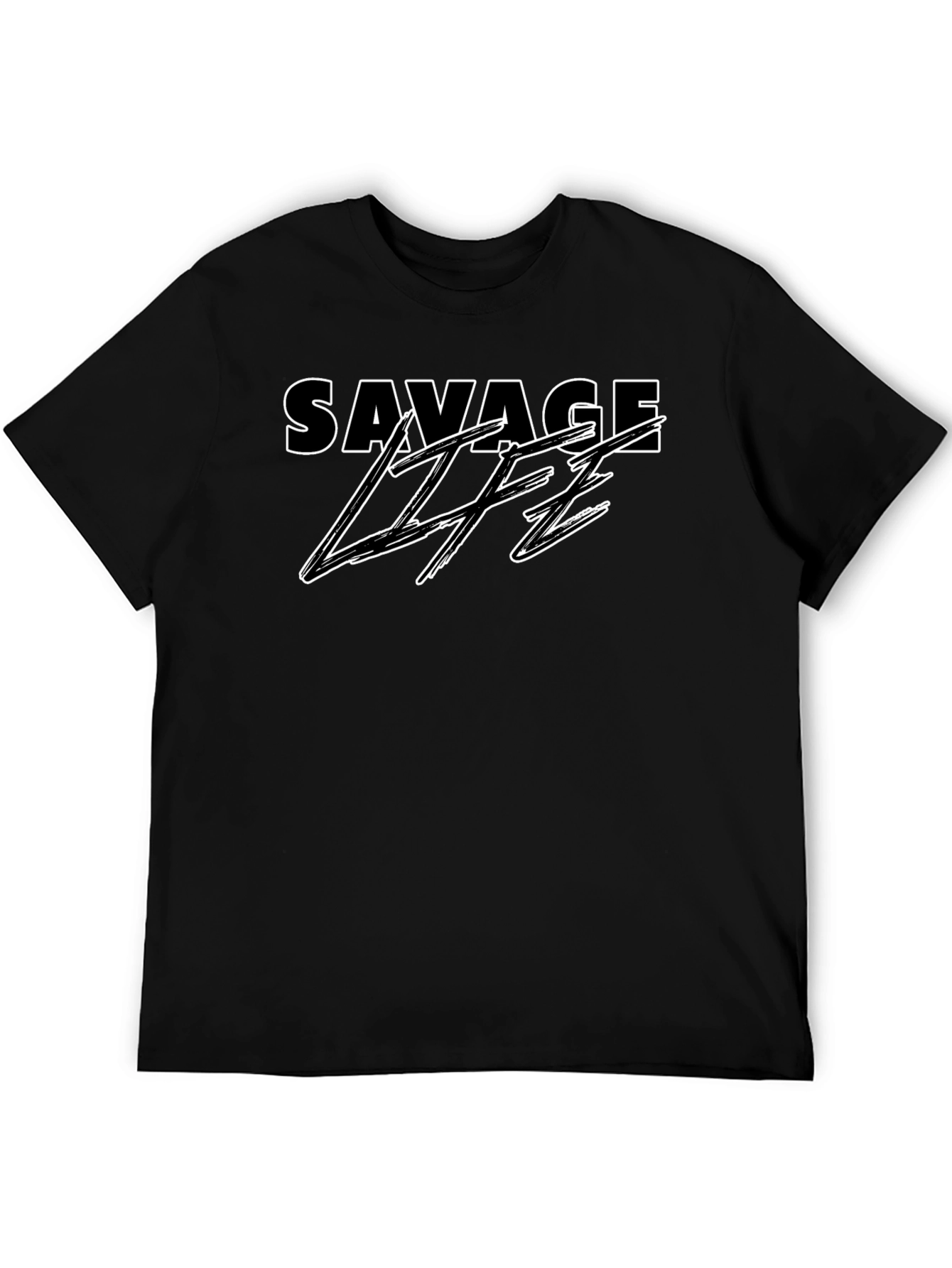 Savage Life Black Graphic T-Shirt