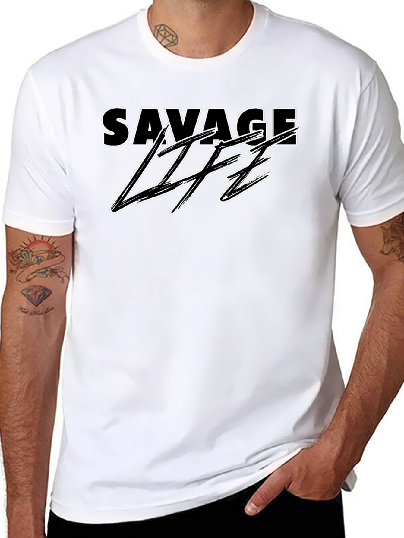 Savage Life Black Graphic T-Shirt