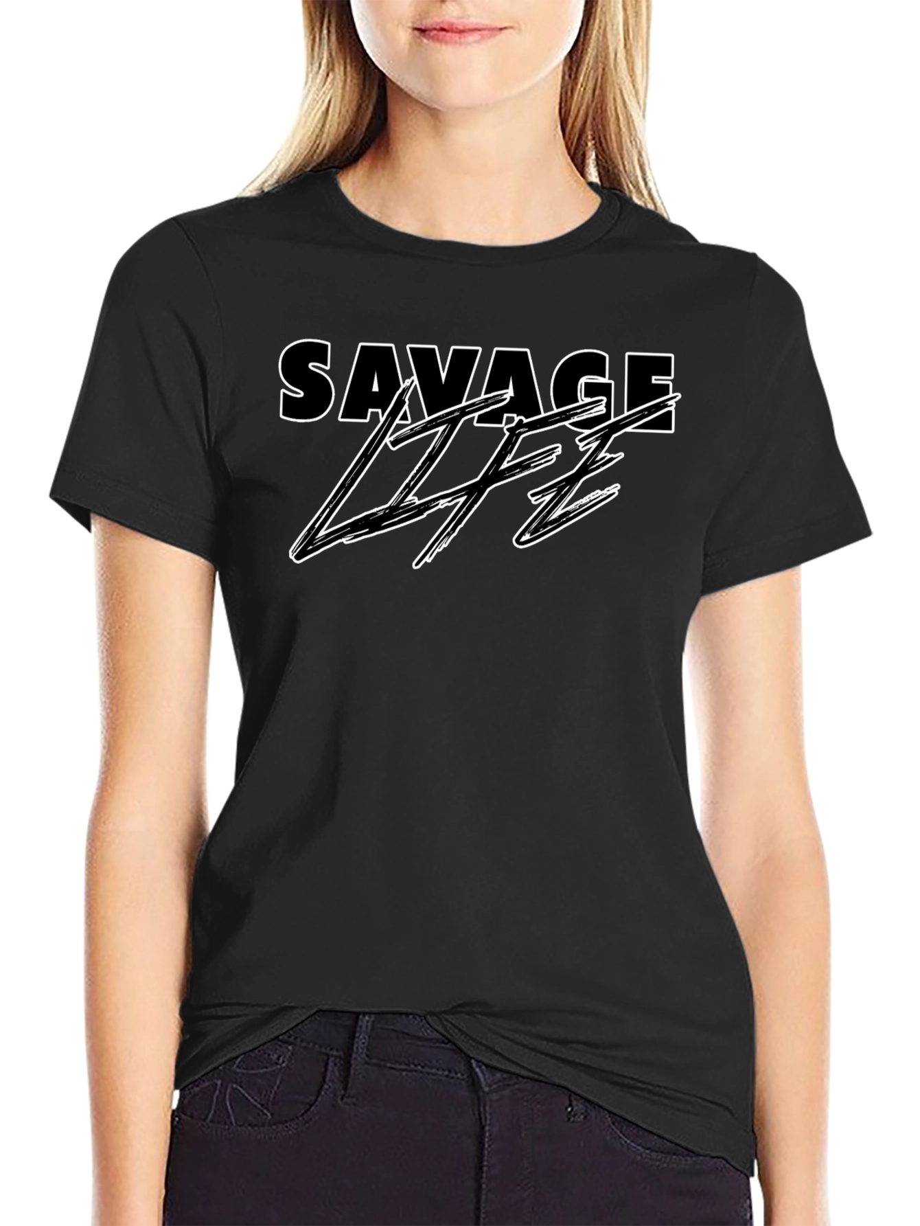 Savage Life Black Graphic T-Shirt