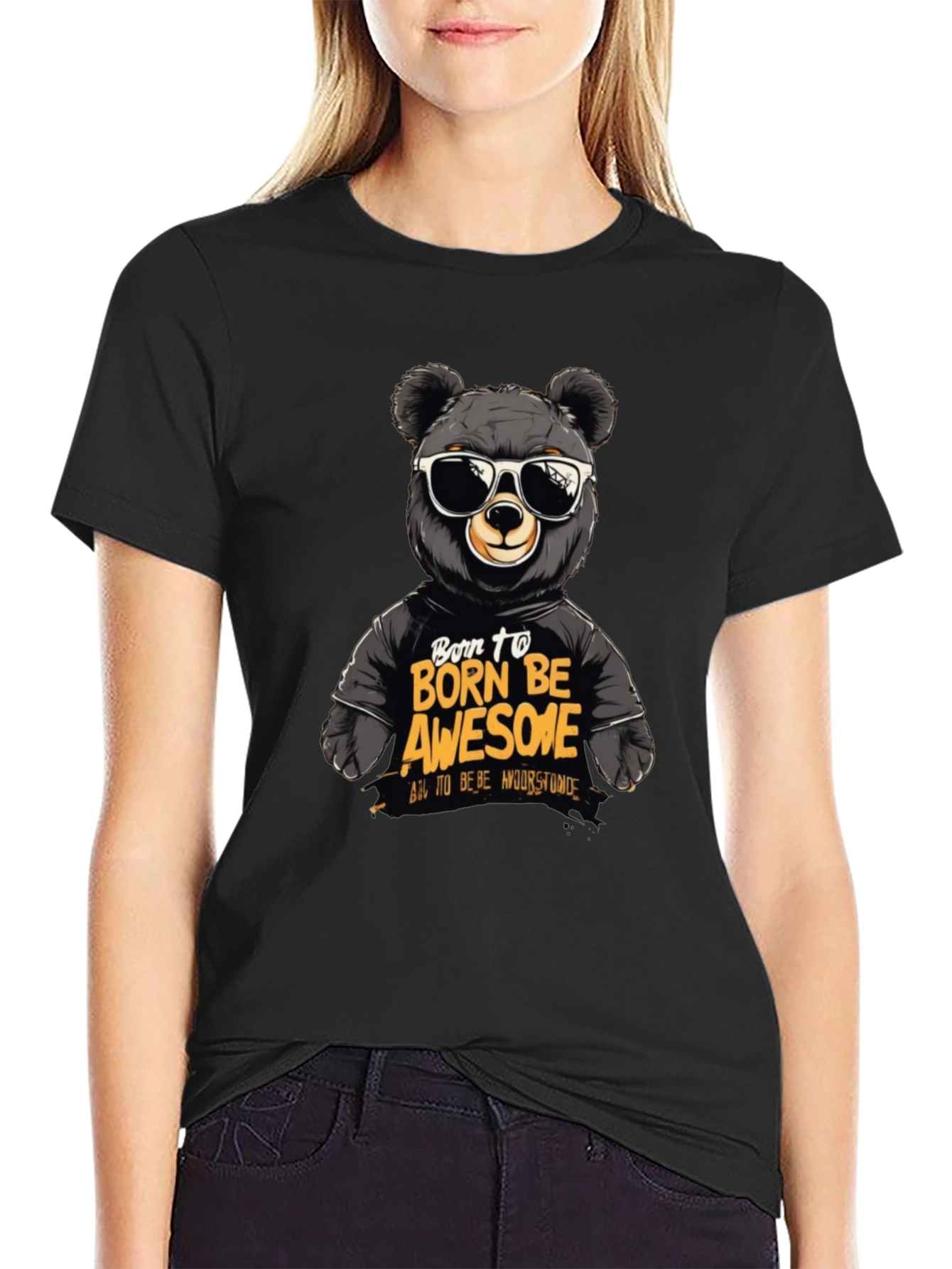 Born To Be Awesome Bear Graphic Tee