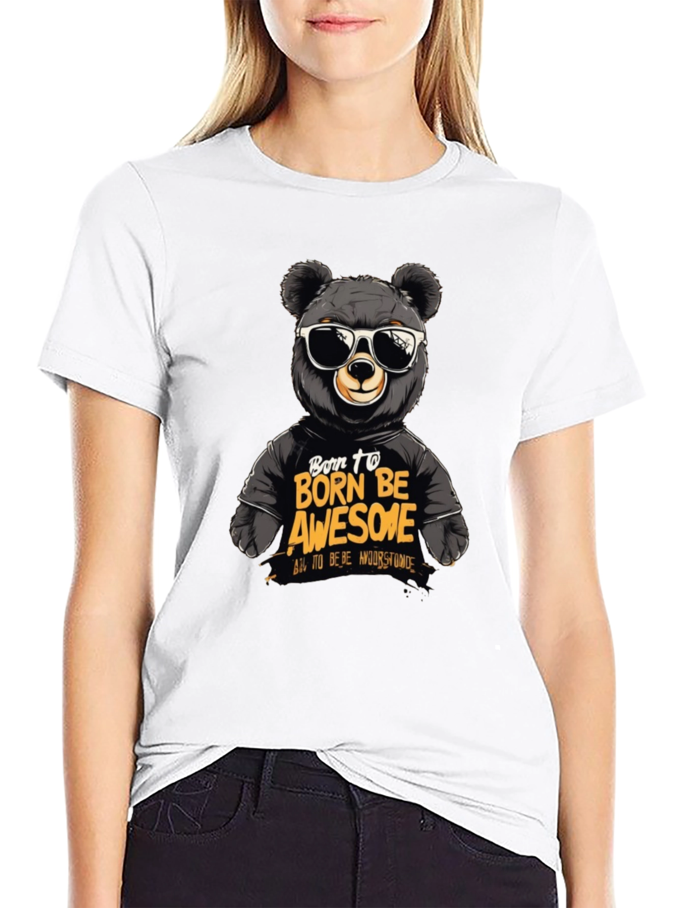 Born To Be Awesome Bear Graphic Tee