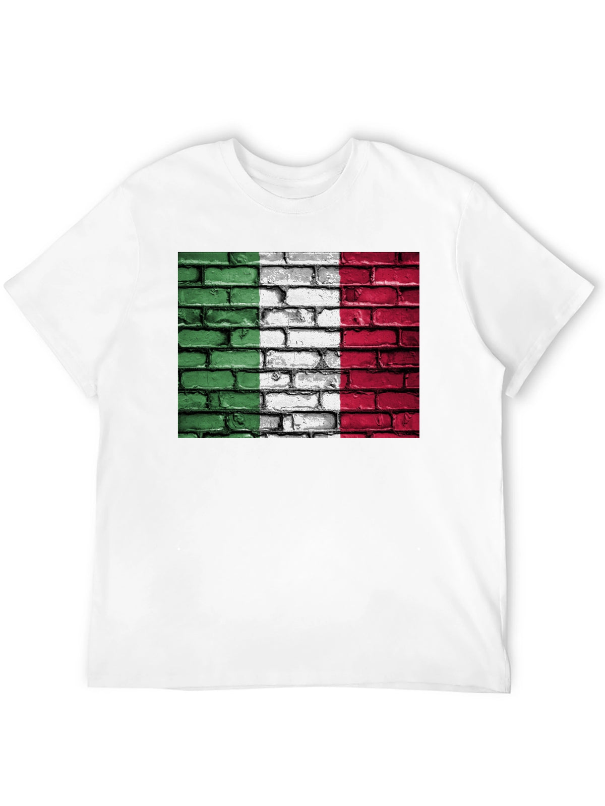 Italian Flag Brick Wall Graphic T-Shirt