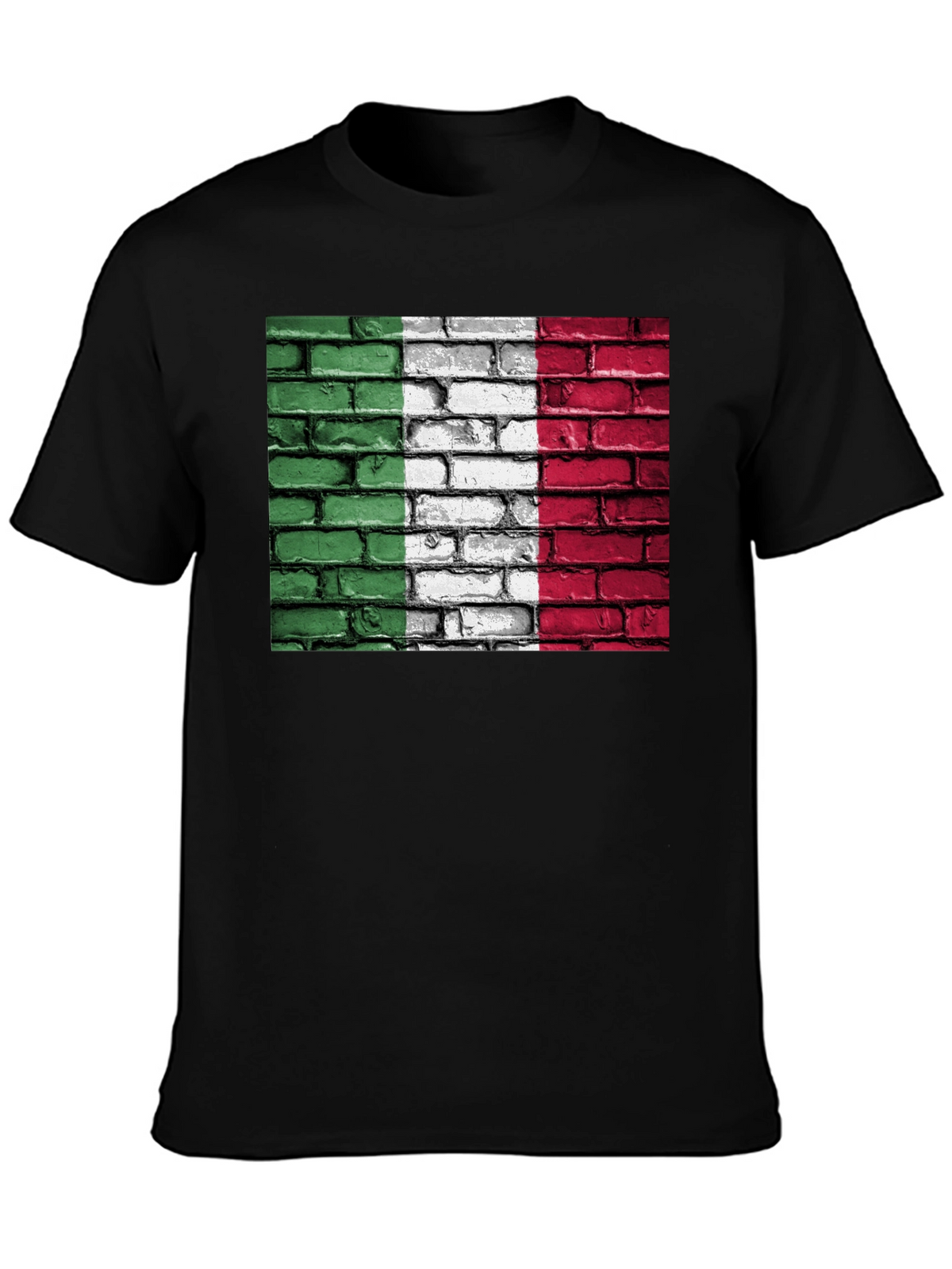 Italian Flag Brick Wall Graphic T-Shirt