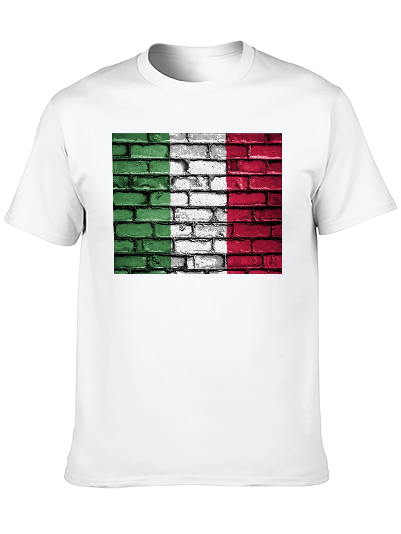 Italian Flag Brick Wall Graphic T-Shirt