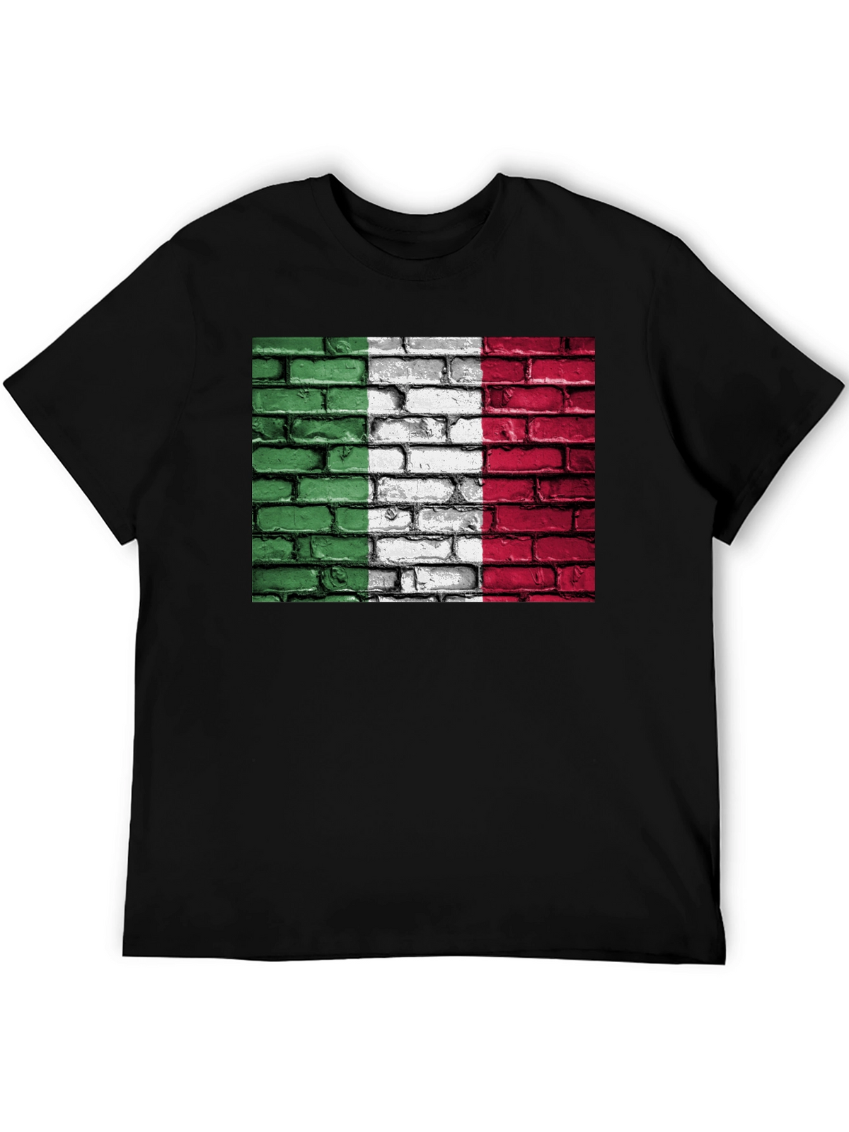Italian Flag Brick Wall Graphic T-Shirt